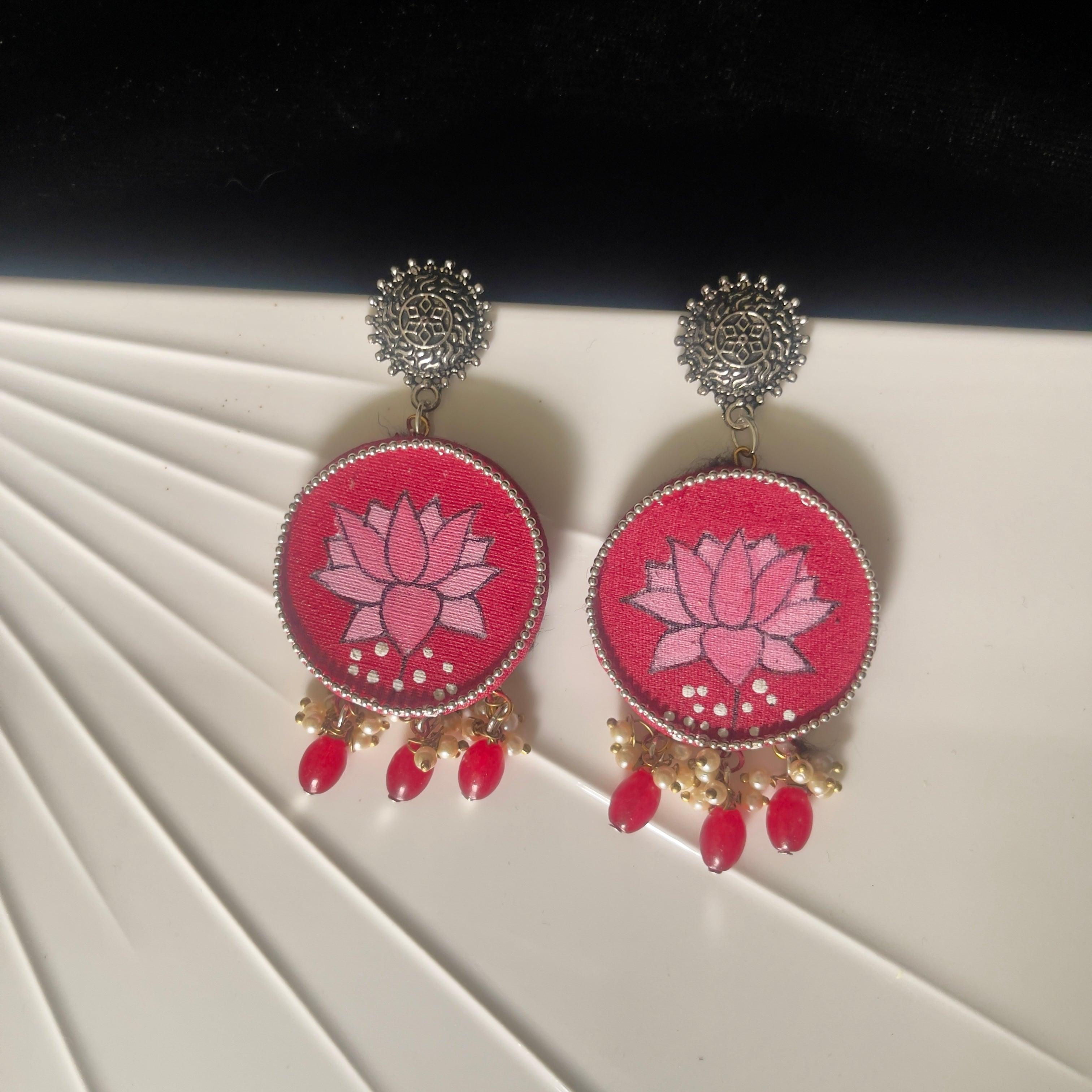 Aasiya Handpainted Red (Earrings) - KHOJ.CITY