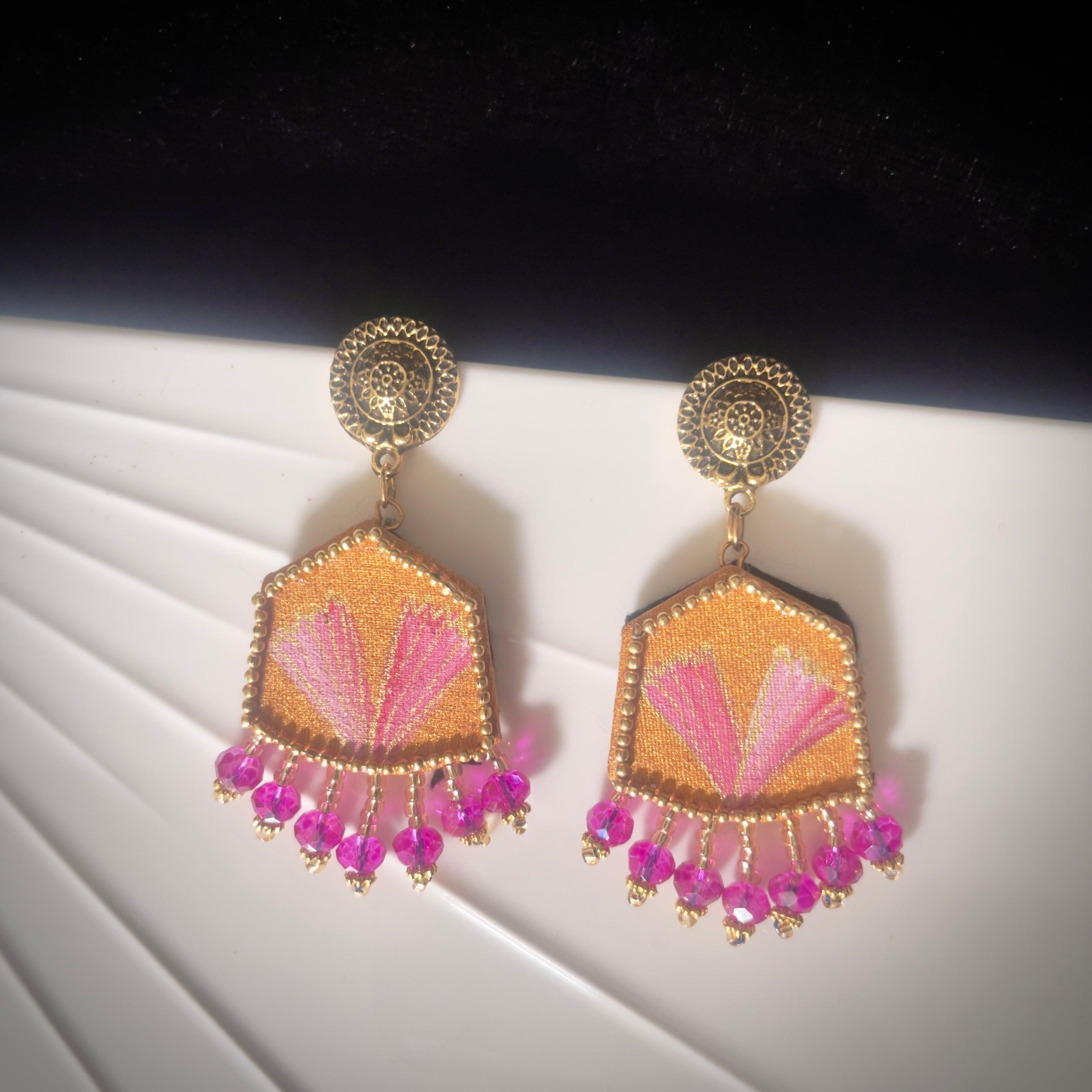 Candy Handpainted Golden (Earrings) - KHOJ.CITY