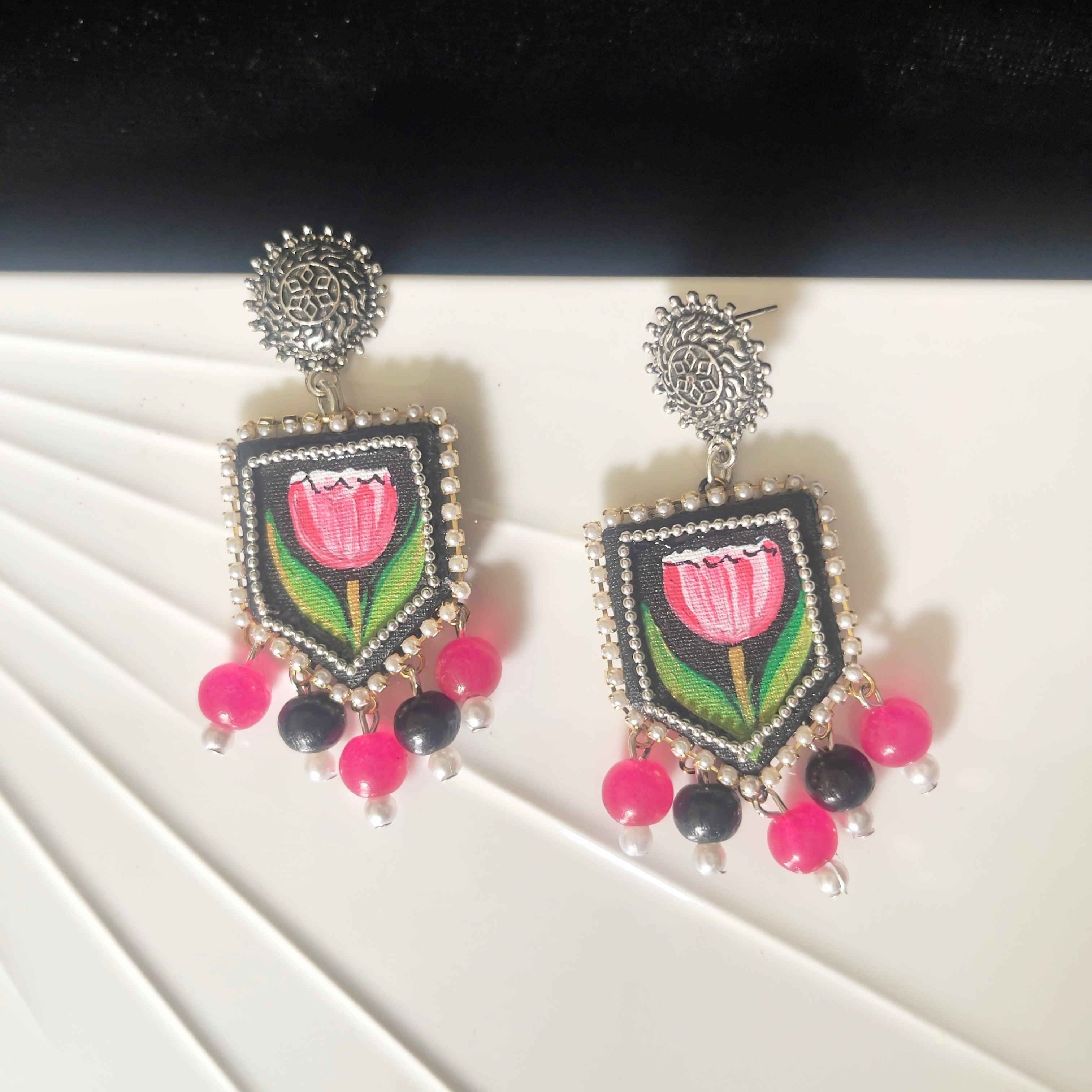 Corsen Handpainted Black (Earrings) - KHOJ.CITY