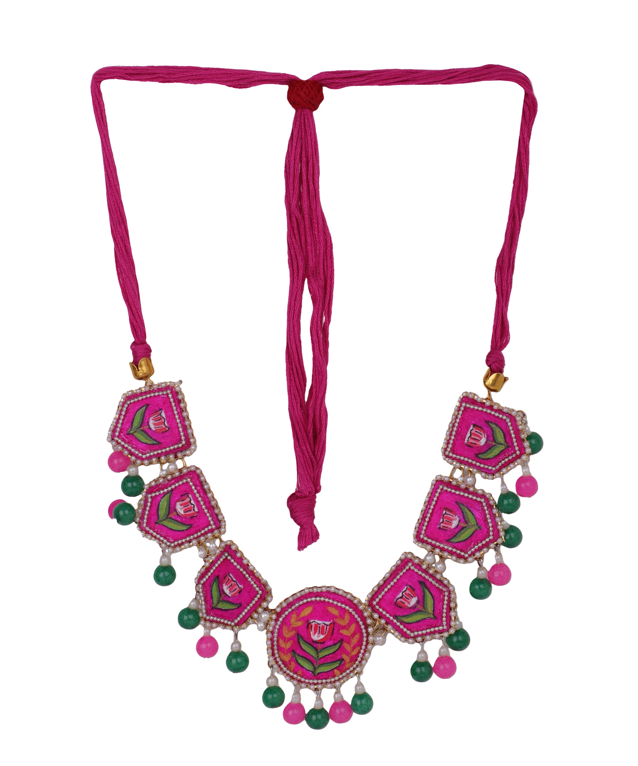 khoj city Acacia Bohemian Multi Color Hand Painted (Necklace/Choker set) HP-NP-169