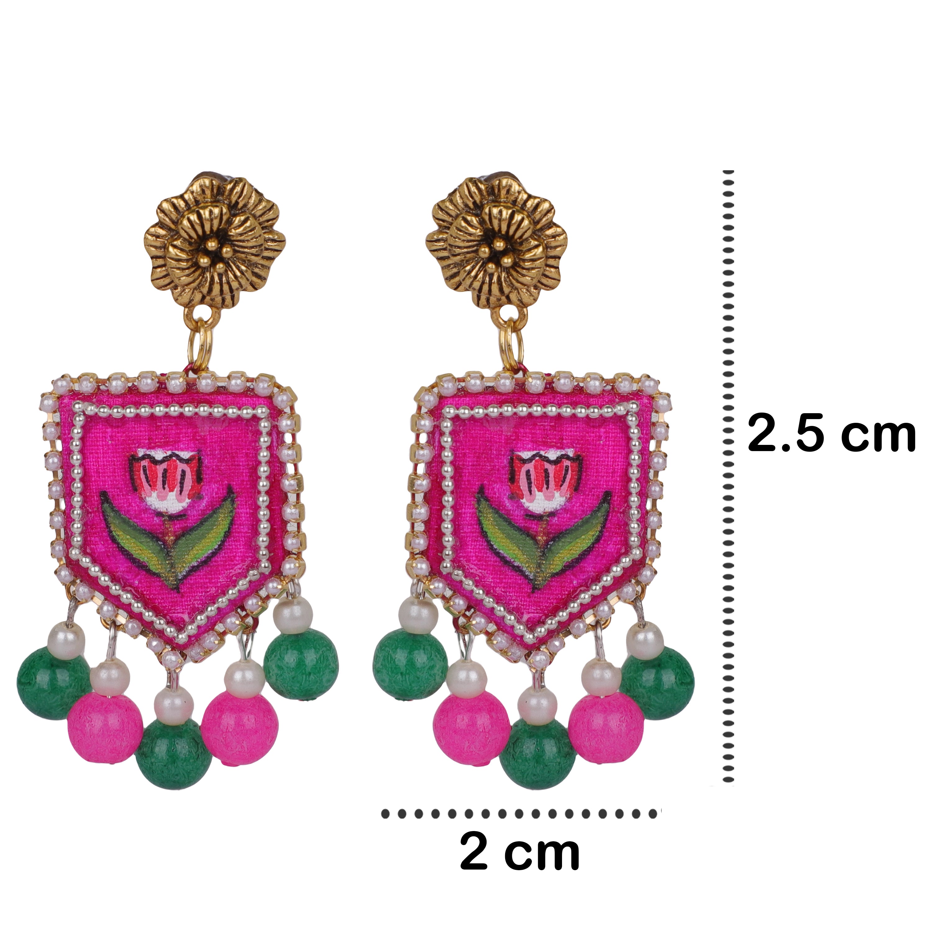 khoj city Acacia Traditional Multi Color Hand Painted Drop (Earrings) HP-ER-004