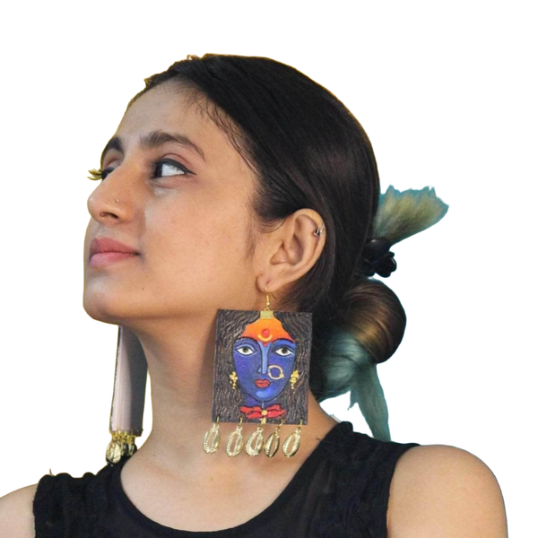 khoj city Adhisri Handpainted Blue (Earrings)