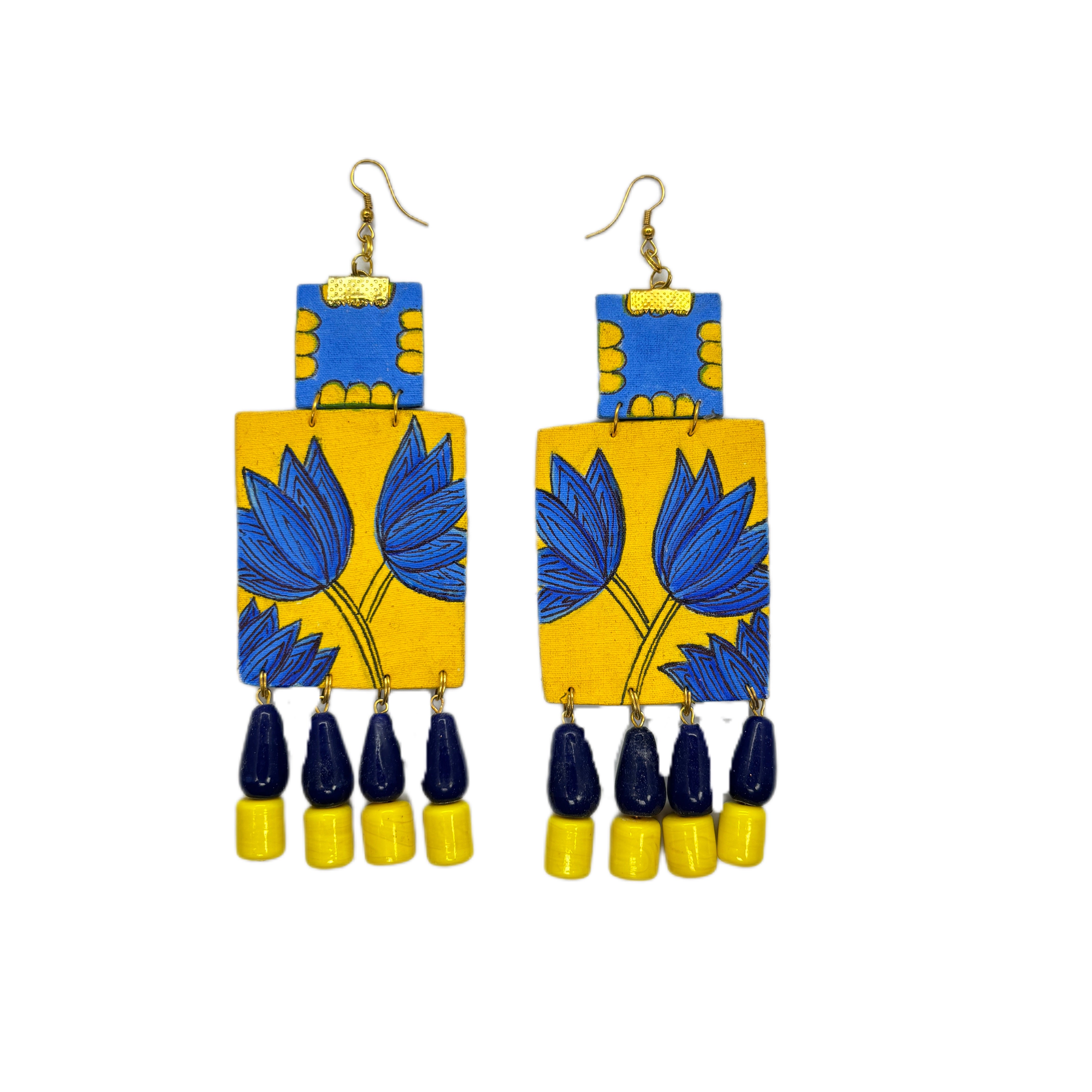 khoj city Alyssa Traditional Multi Color Hand Painted Drop (Earrings) HP-ER-009