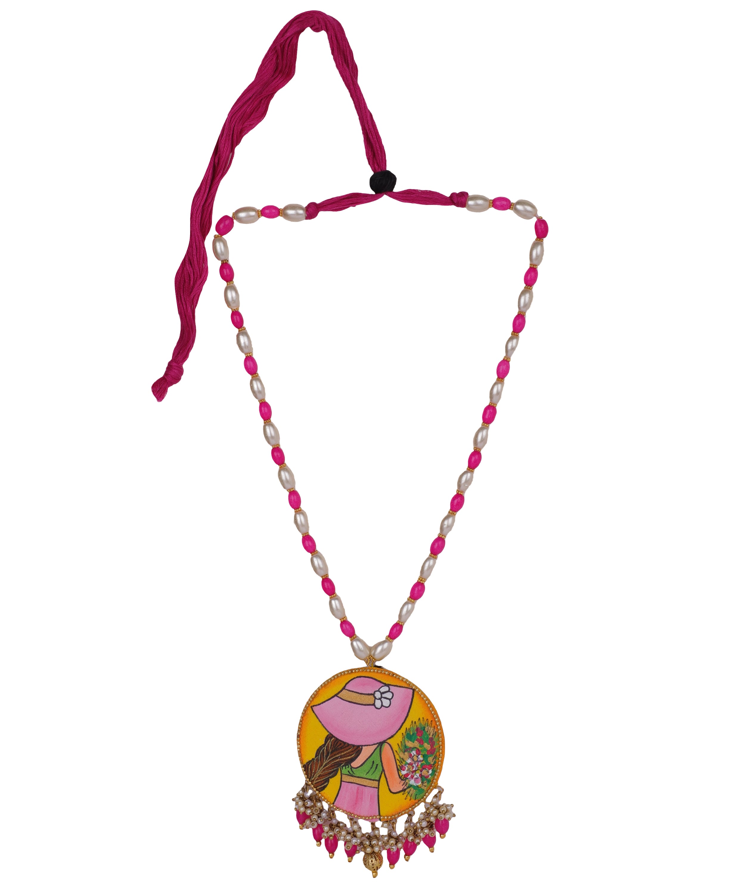 khoj city Alzena Classic Multi Color Hand Painted (Necklace) HP-NP-005