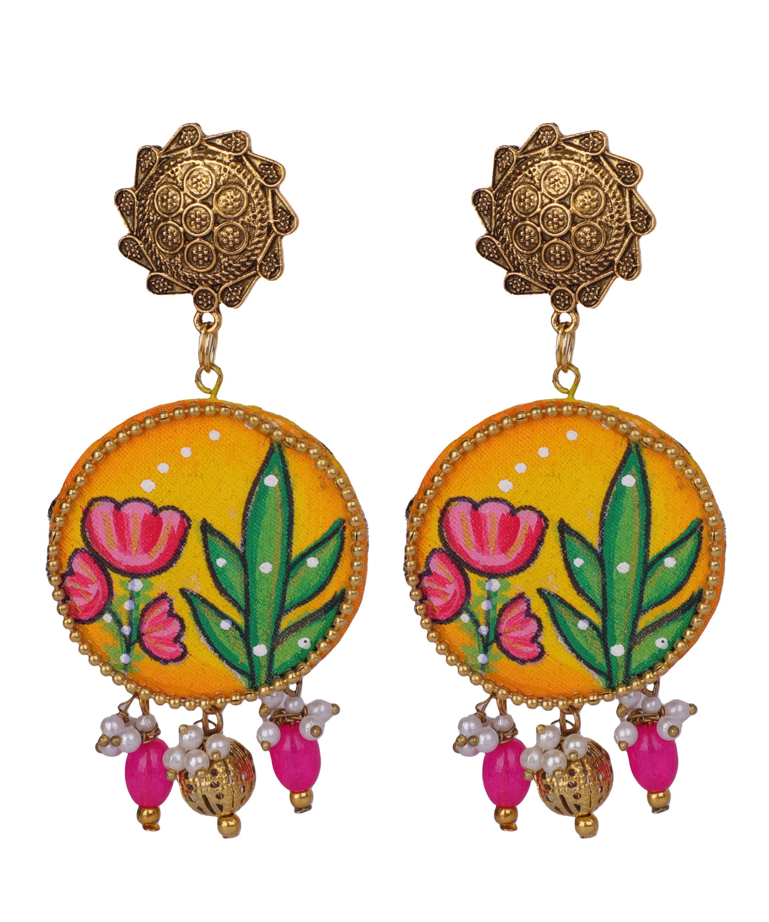 khoj city Alzena Traditional Multi Color Hand Painted Drop (Earrings) HP-ER-