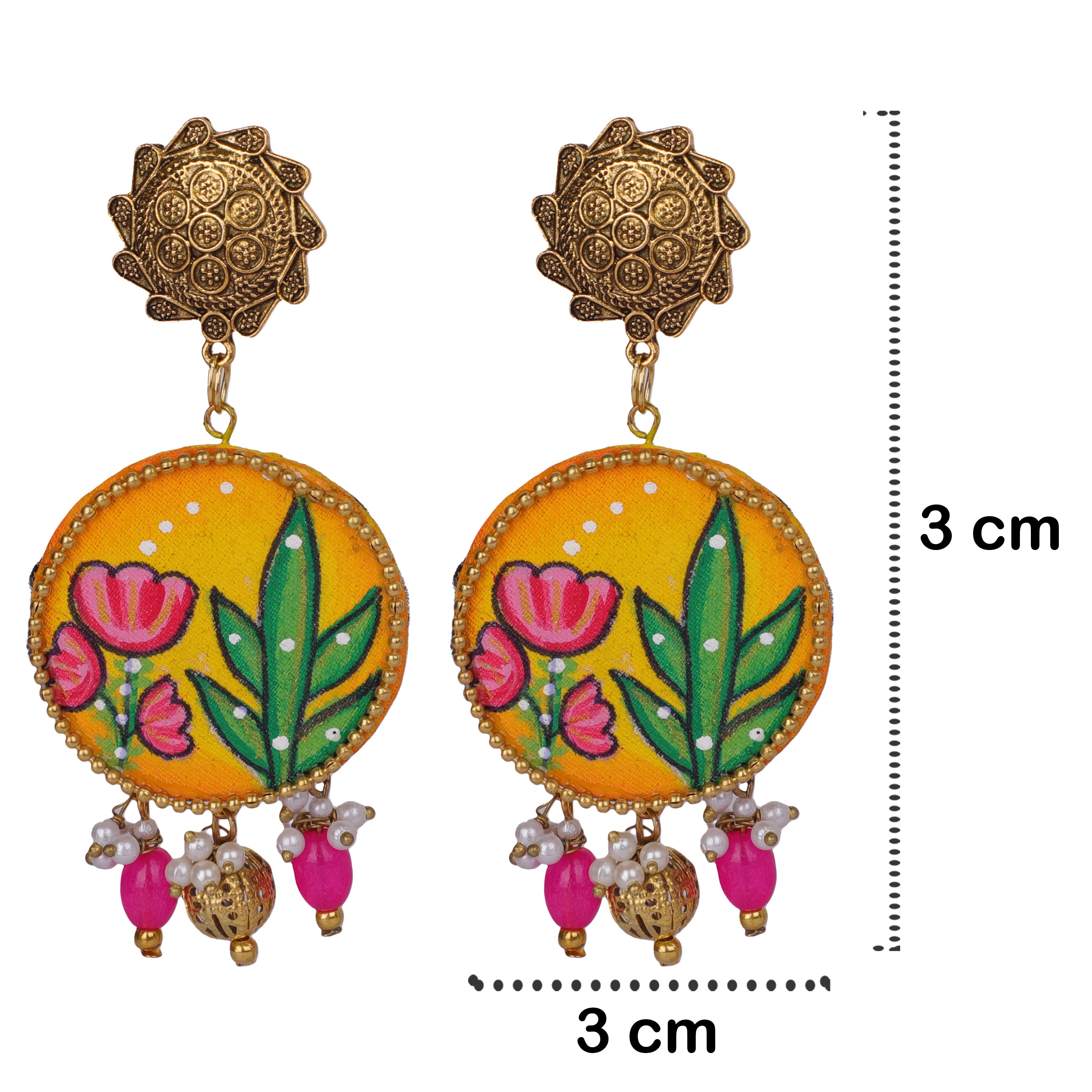 khoj city Alzena Traditional Multi Color Hand Painted Drop (Earrings) HP-ER-