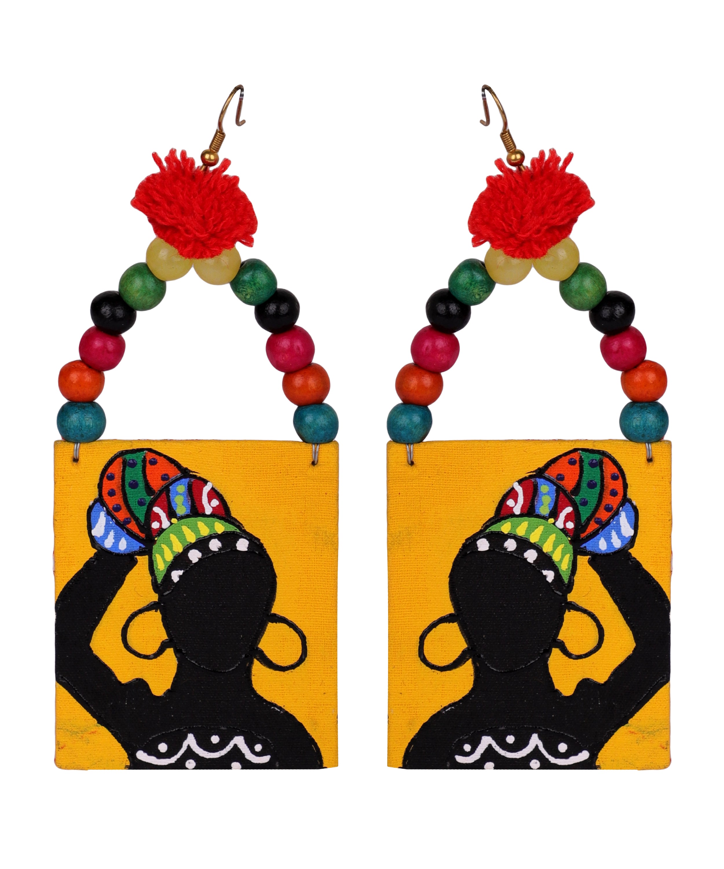 khoj city Amari Modern Multi Color Hand Painted Drop (Earrings) HP-ER-012