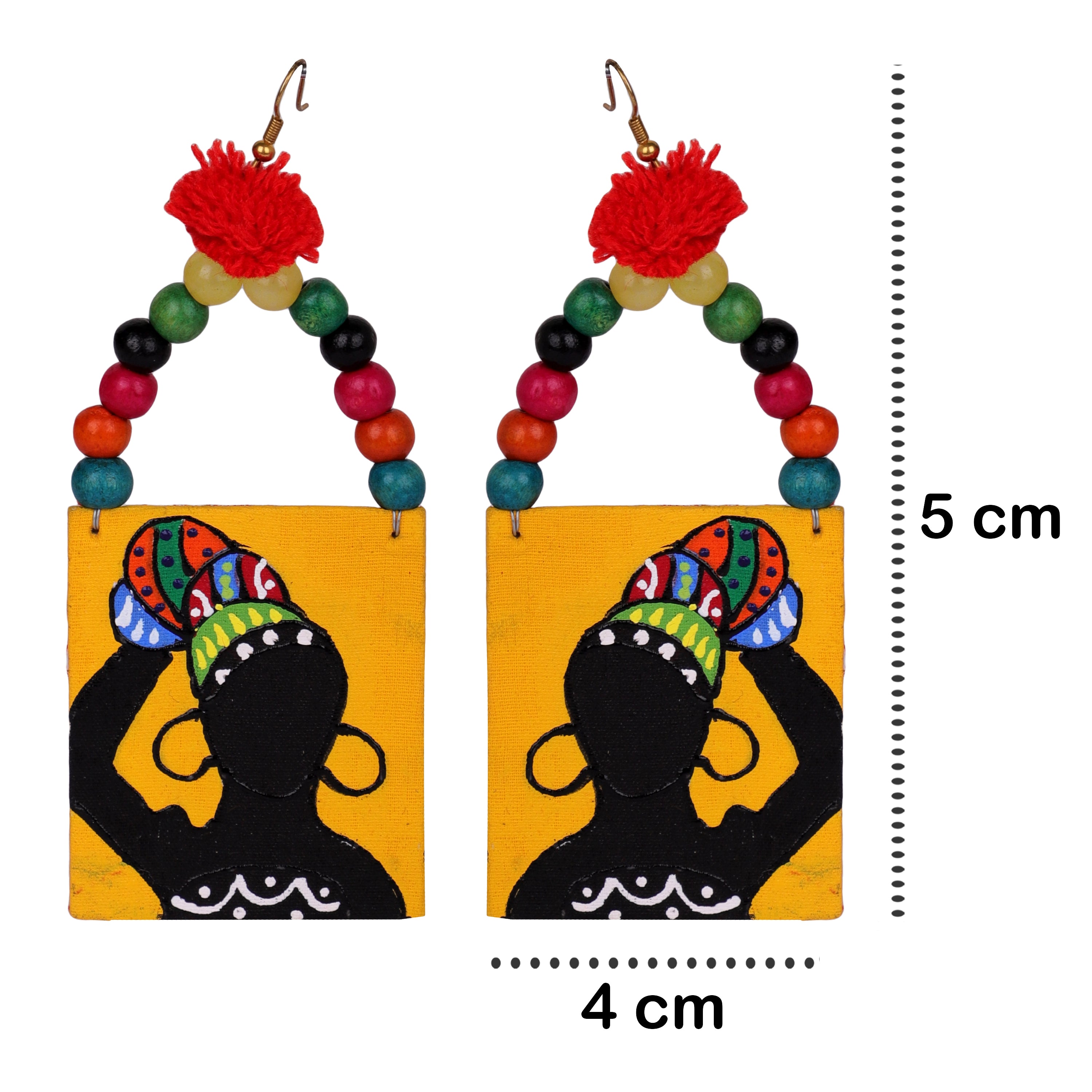 khoj city Amari Modern Multi Color Hand Painted Drop (Earrings) HP-ER-012