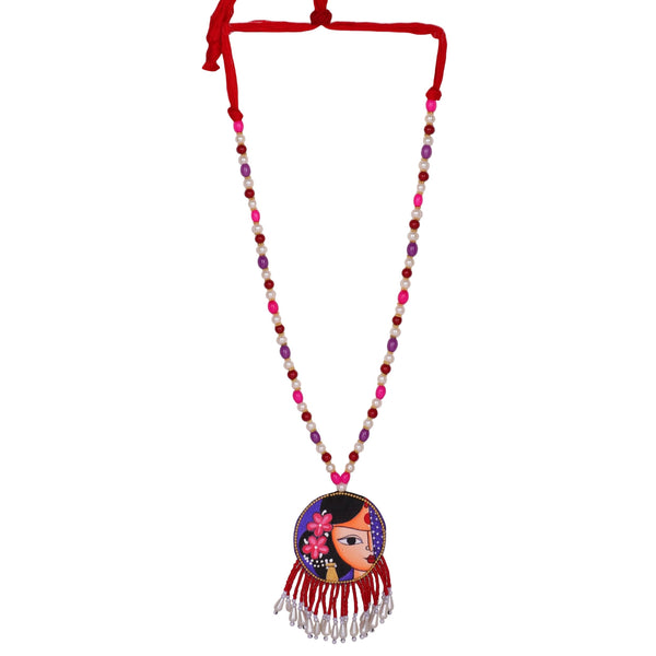 khoj city Amyah Bohemian Multi Color Hand Painted (Necklace) HP-NP-