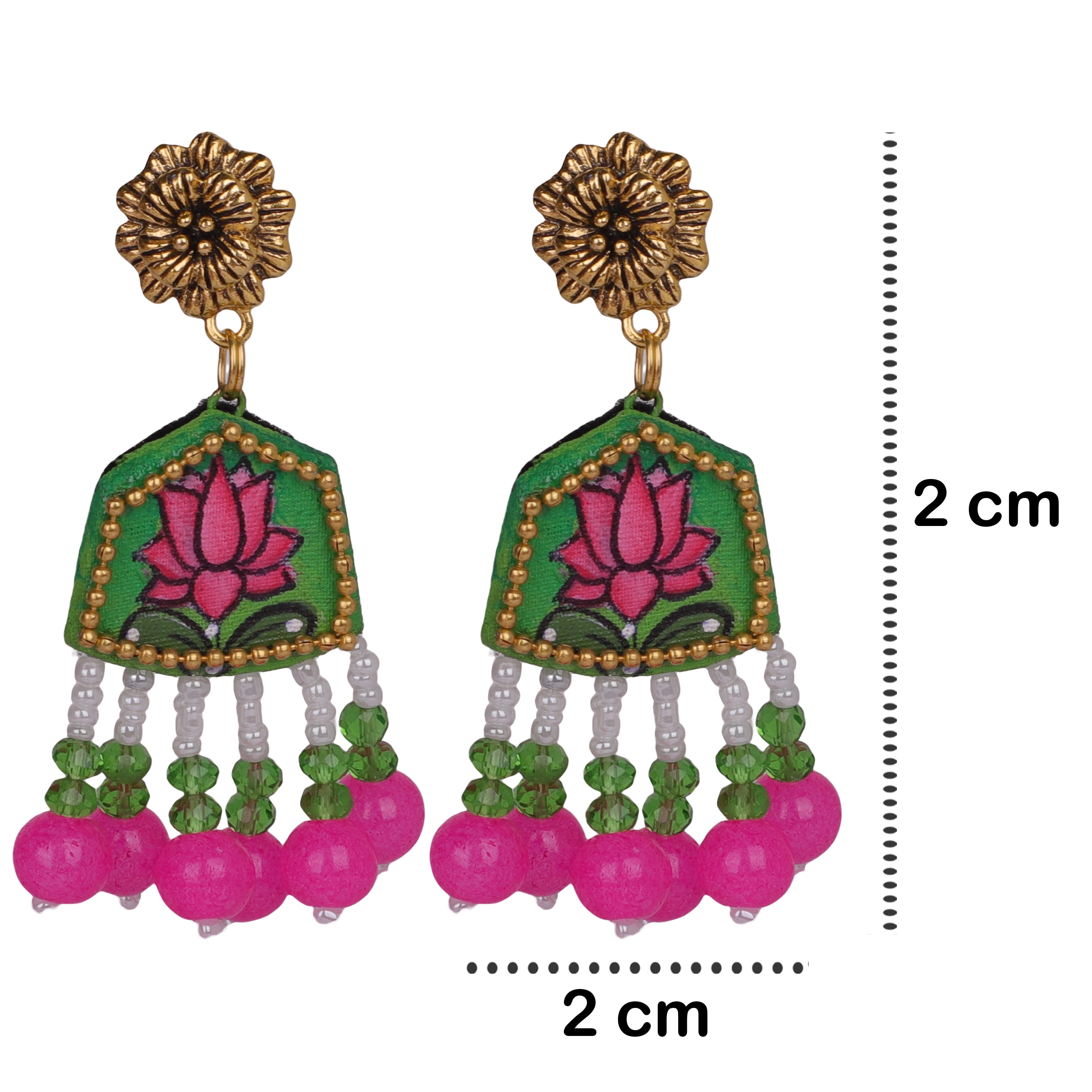 khoj city Amyra Traditional Multi Color Hand Painted Drop (Earrings) HP-ER-015