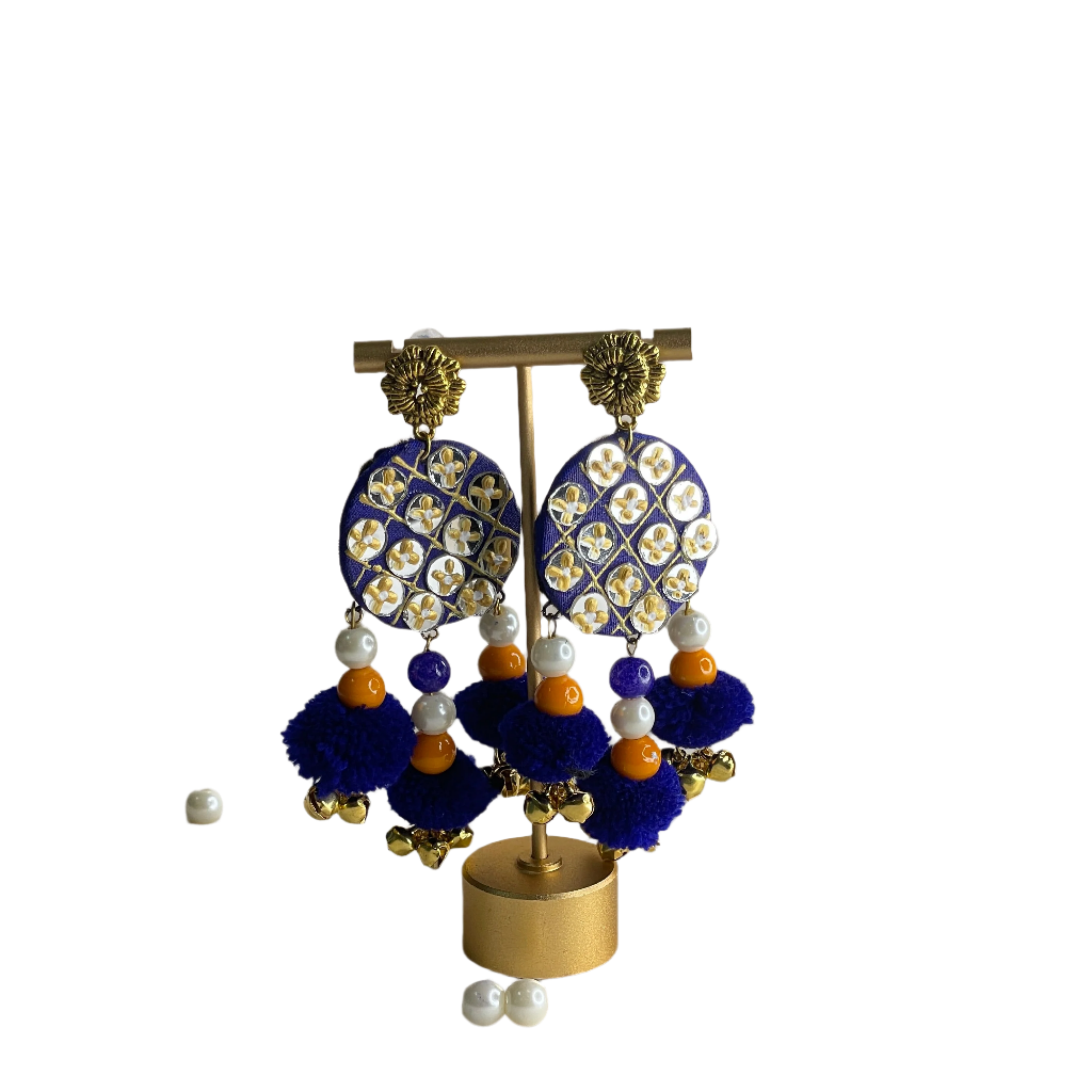 khoj city Azure Traditional Multi Color Hand Painted Drop (Earrings) HP-ER-202