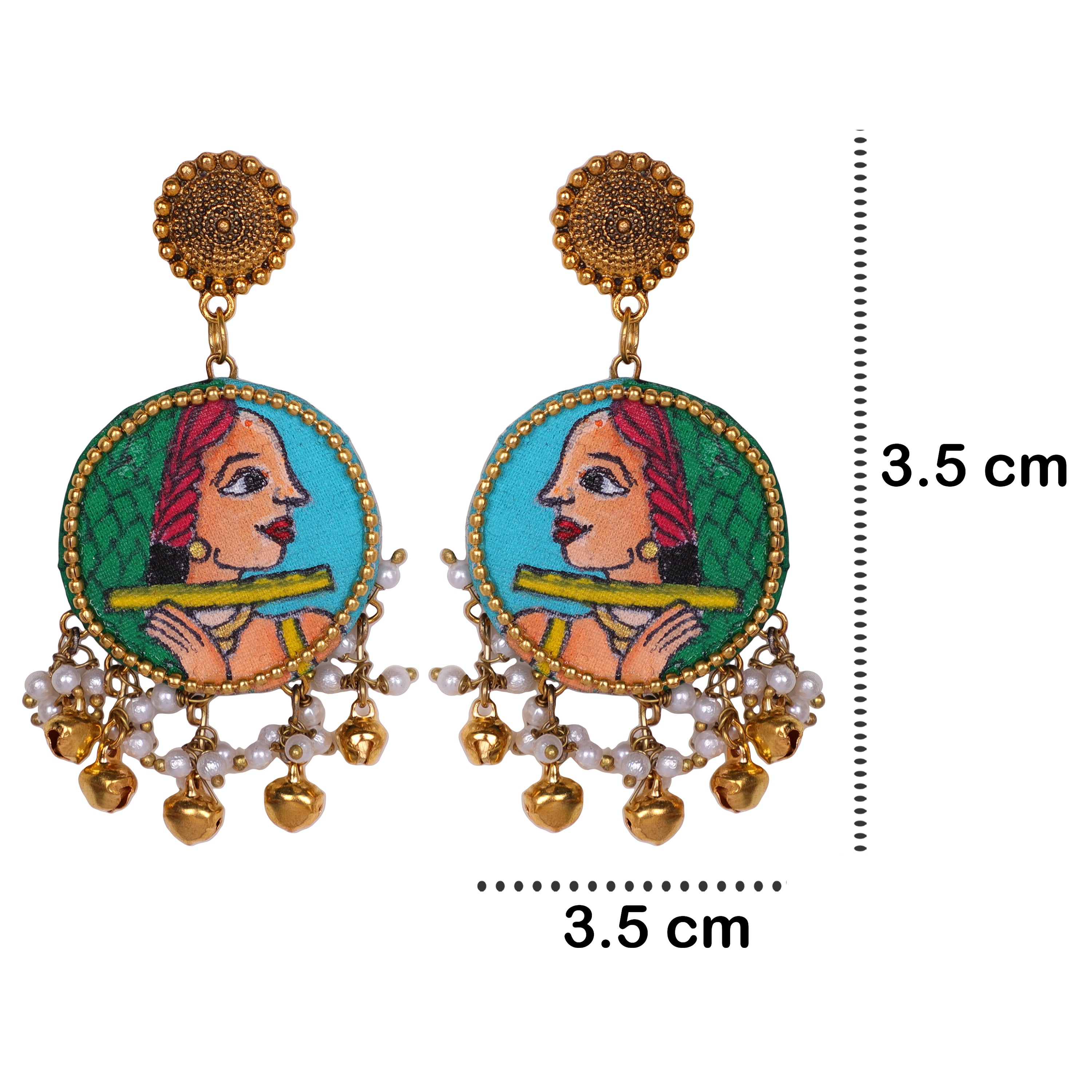 khoj city Bansy Traditional Multi Color Hand Painted Drop (Earrings) HP-ER-019