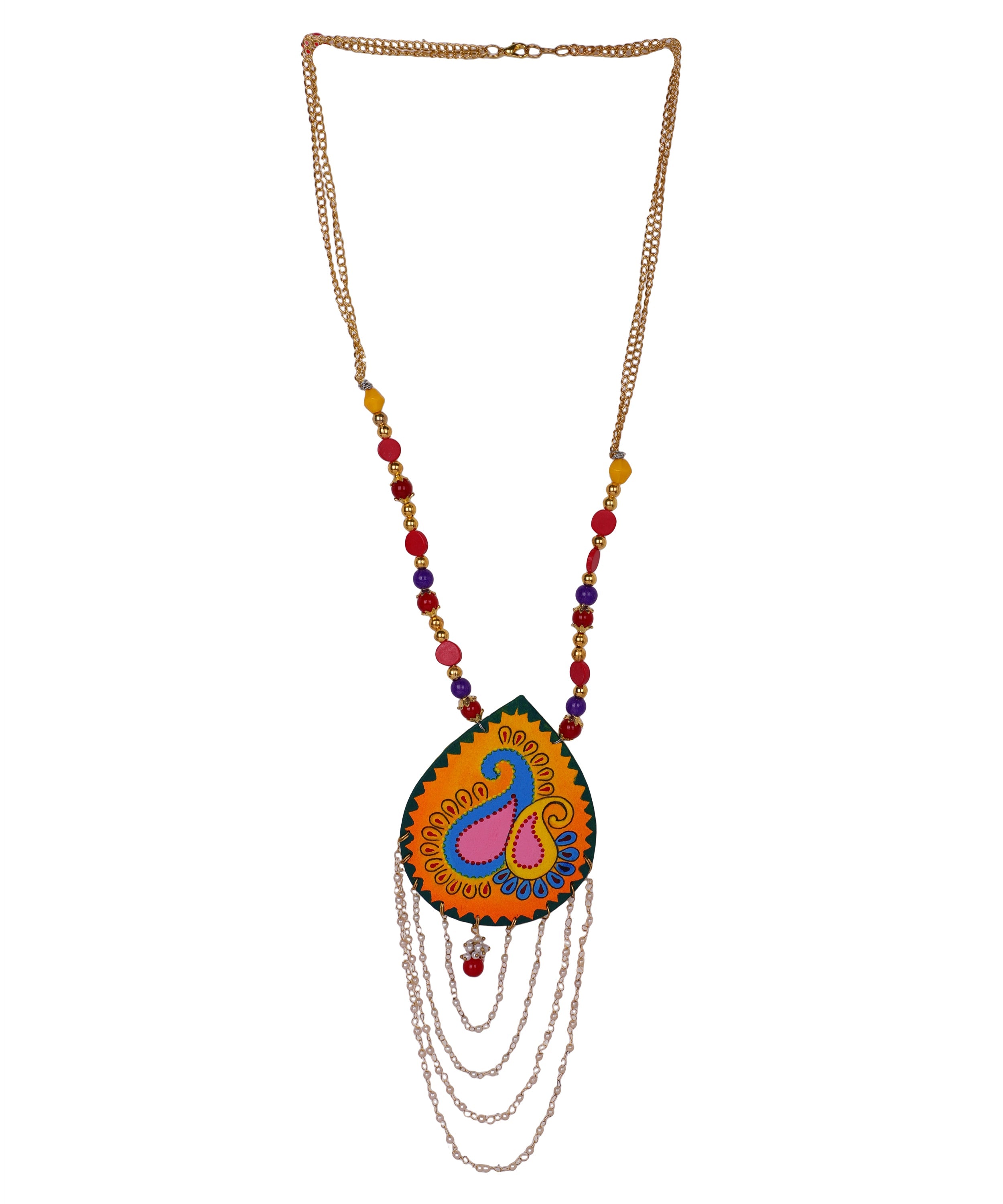 khoj city Bhavini Classic Multi Color Hand Painted (Necklace) HP-NP-008