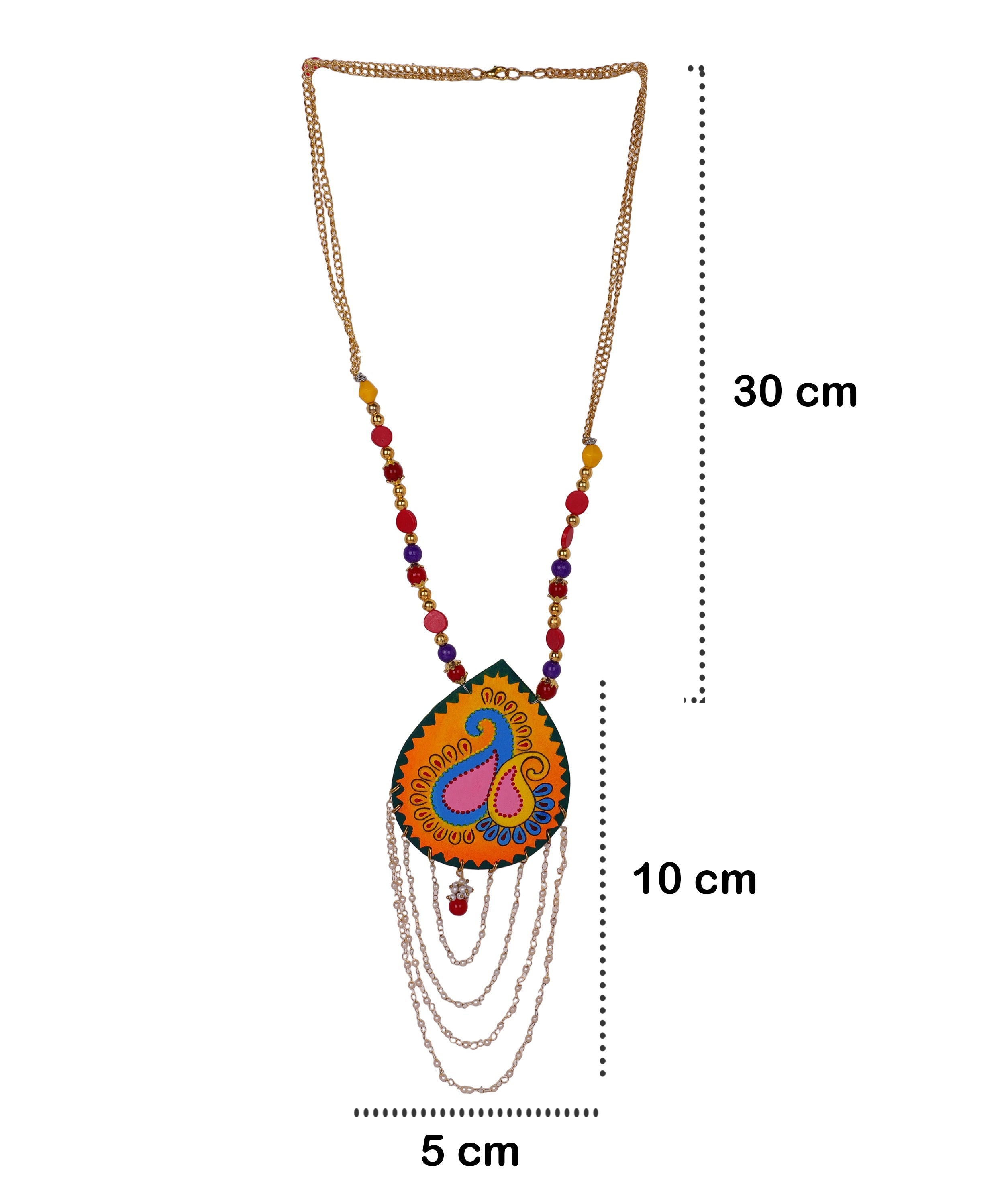 khoj city Bhavini Classic Multi Color Hand Painted (Necklace) HP-NP-008