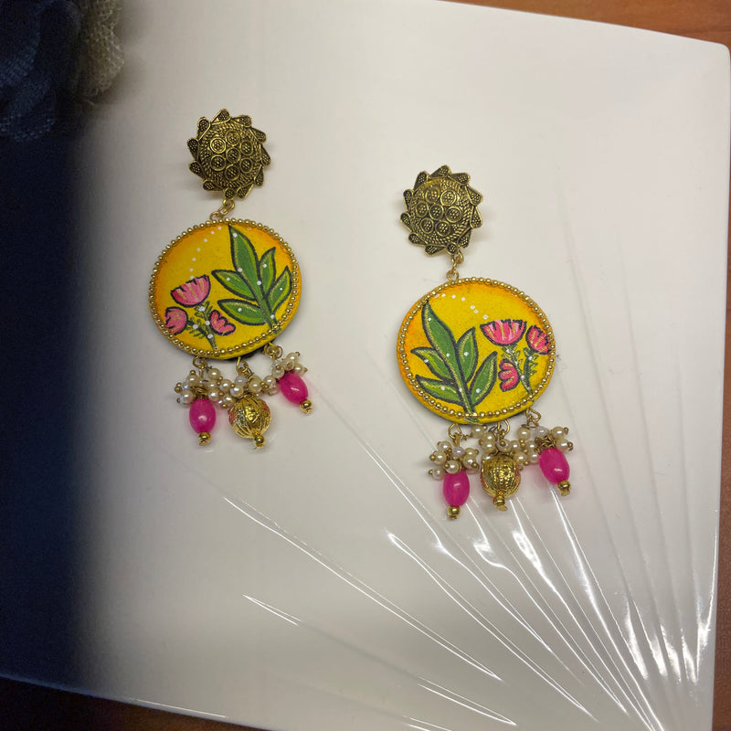 khoj city Blooming Bud Handpainted (Earrings)