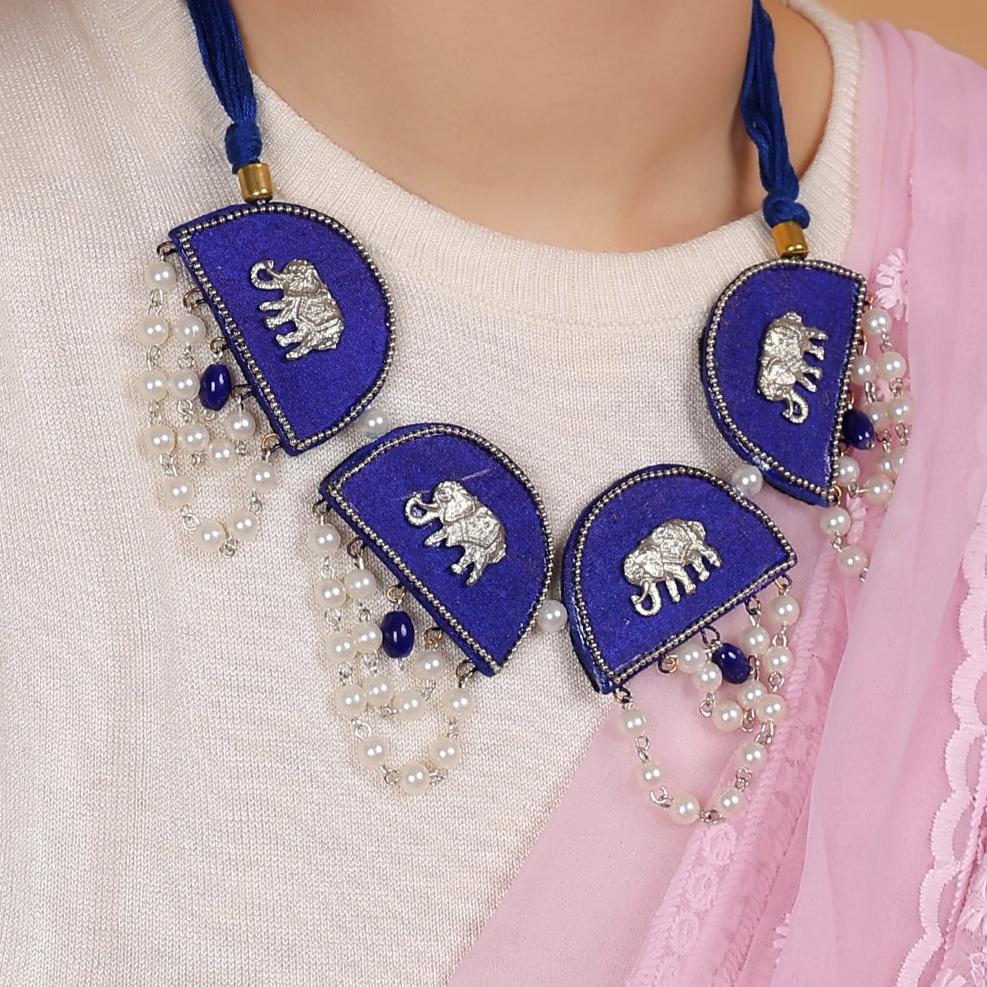 khoj city Blue Dome Classic Multi Color Handmade (Necklace) HM-NP