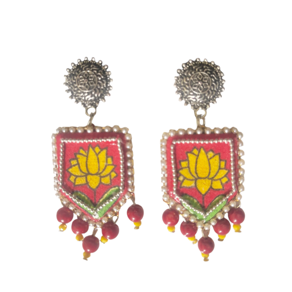 khoj city Braze Handpainted Red (Earrings)