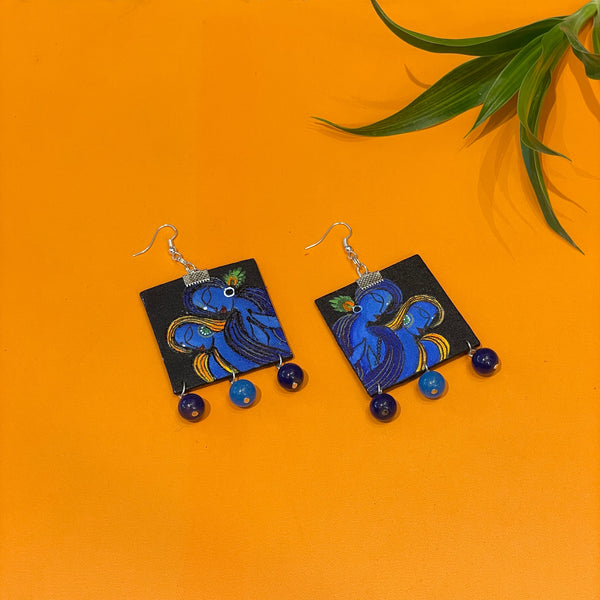 khoj city Brij ke Kanha (Handpainted (Earring) - 037