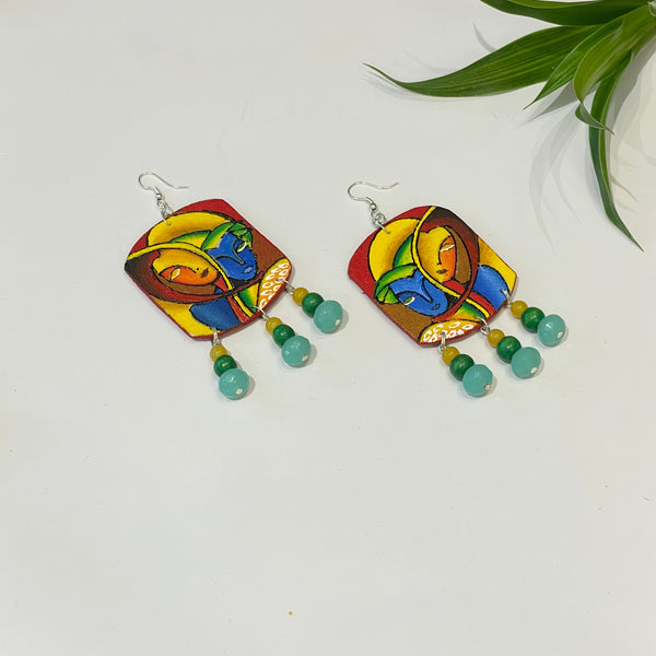 khoj city Brij ke Kanha (Handpainted Earrings) - 047