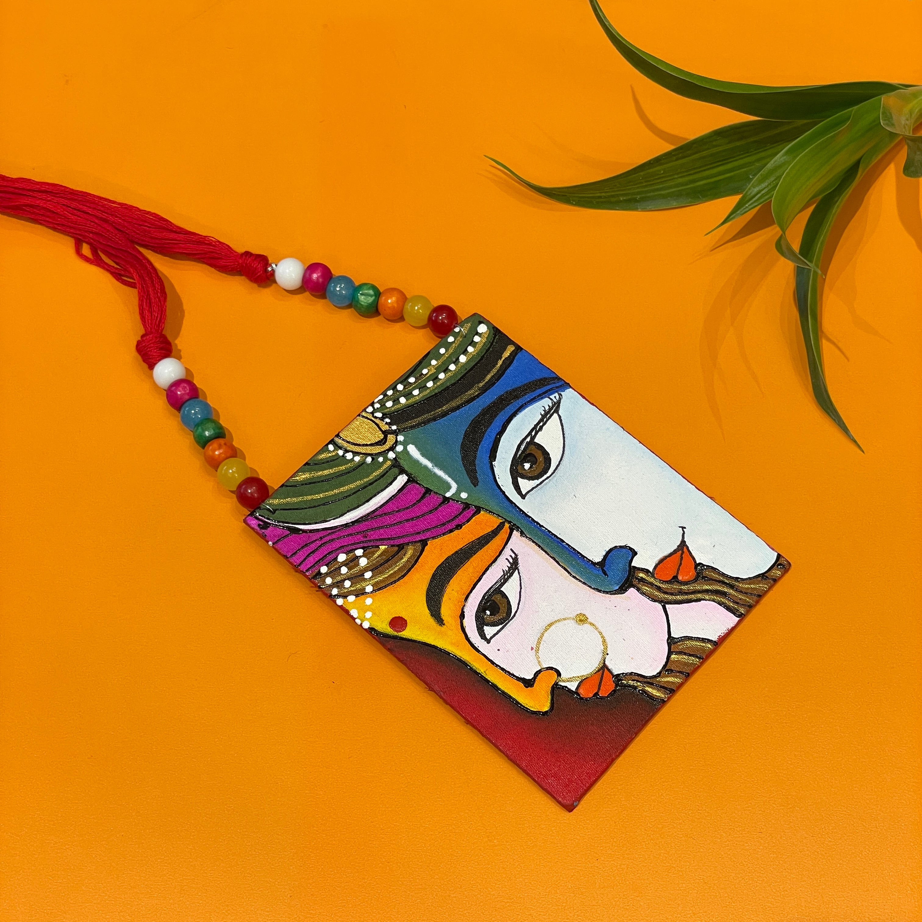 khoj city Brij ke Kanha (Handpainted Necklace) - 039