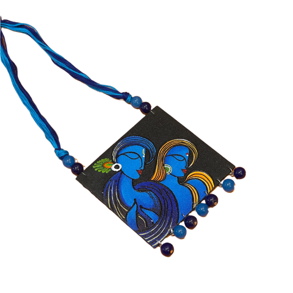 khoj city Brij ke Kanha (Handpainted Necklace) - 040