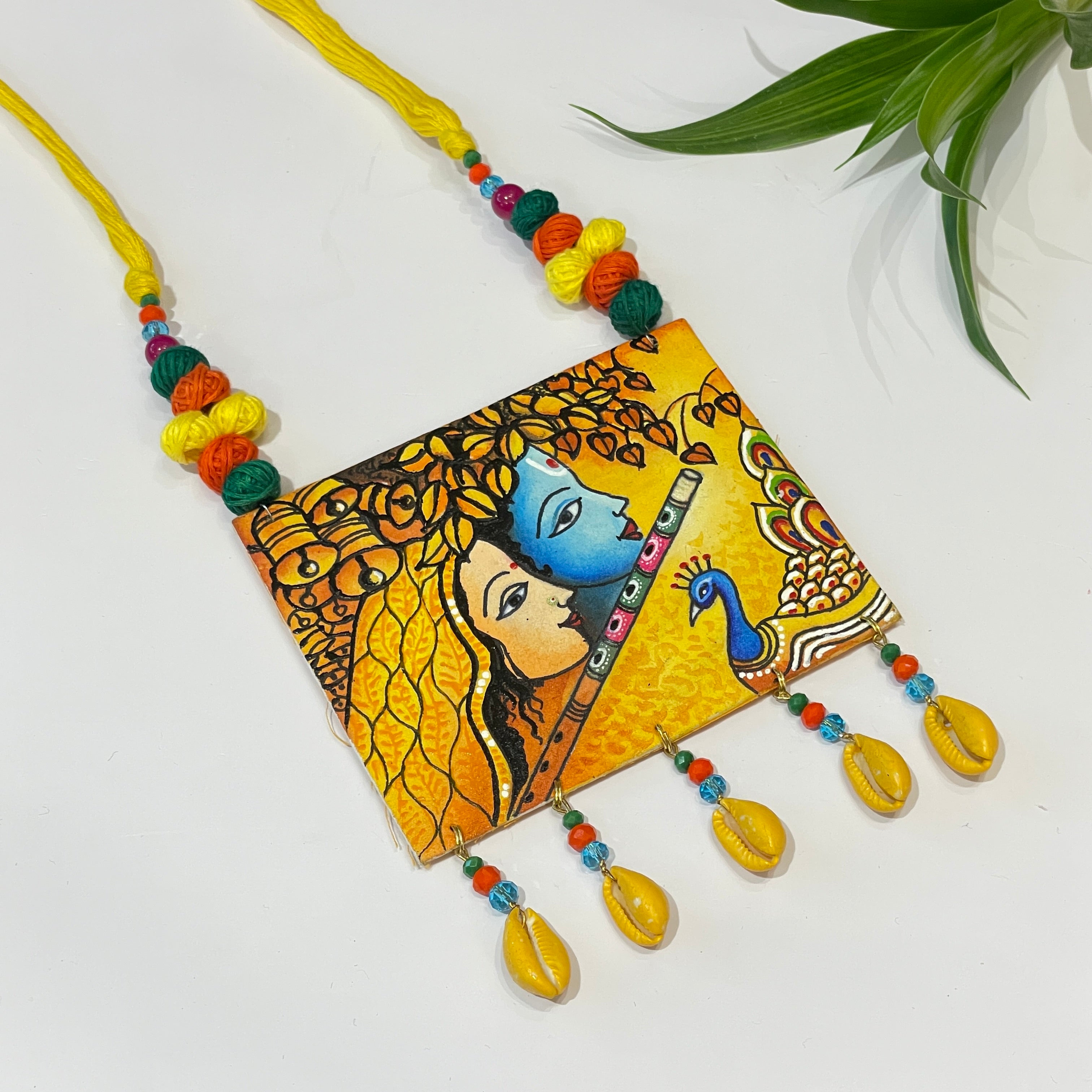 khoj city Brij ke Kanha (Handpainted Necklace) - 041