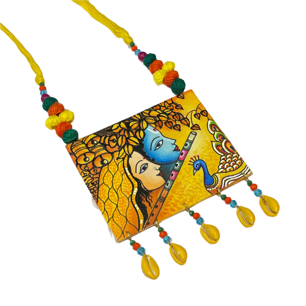 khoj city Brij ke Kanha (Handpainted Necklace) - 041