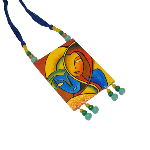 khoj city Brij ke Kanha (Handpainted Necklace) - 043