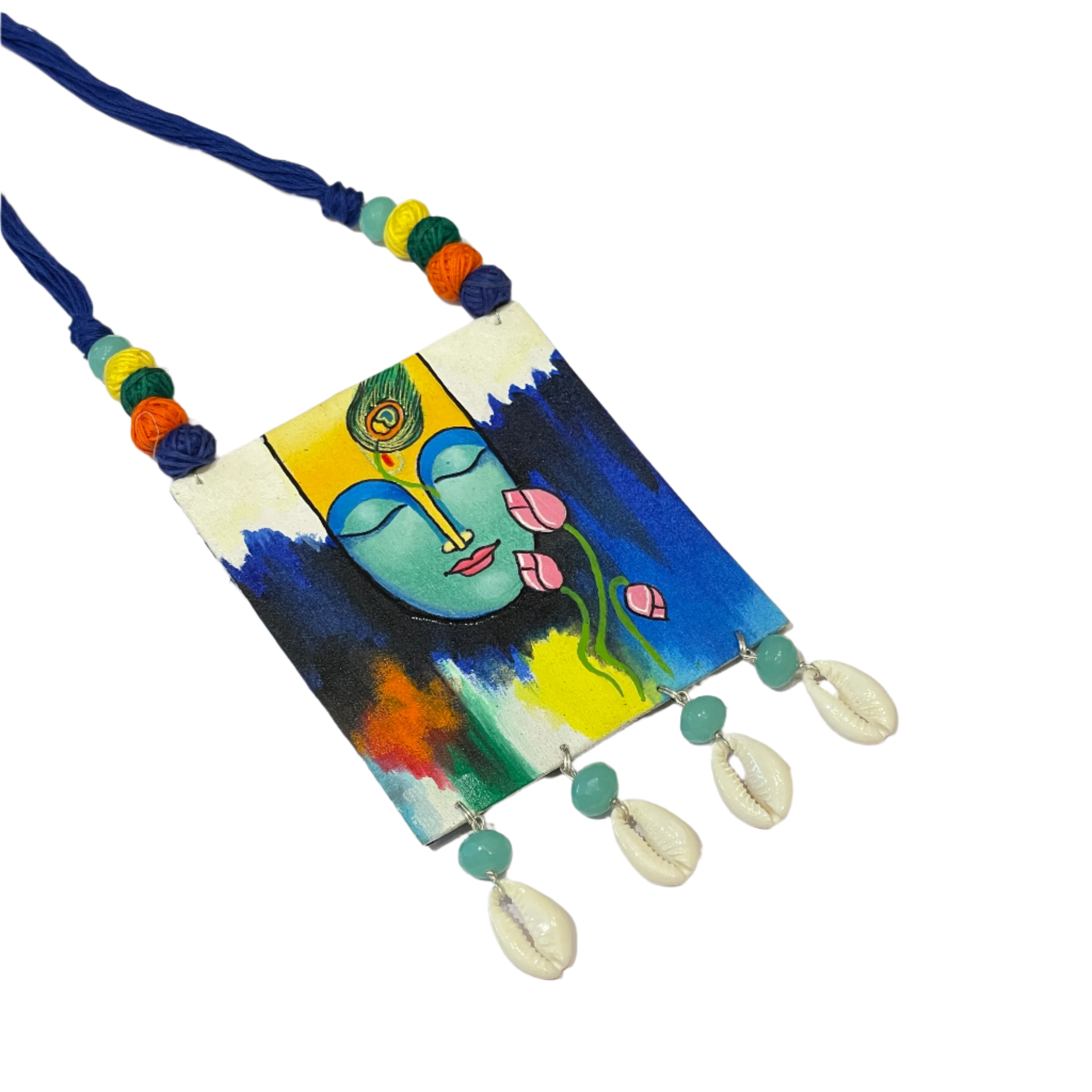 khoj city Brij ke Kanha (Handpainted Necklace) - 044