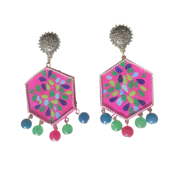 khoj city Butterfly Handpainted Pink (Earrings)