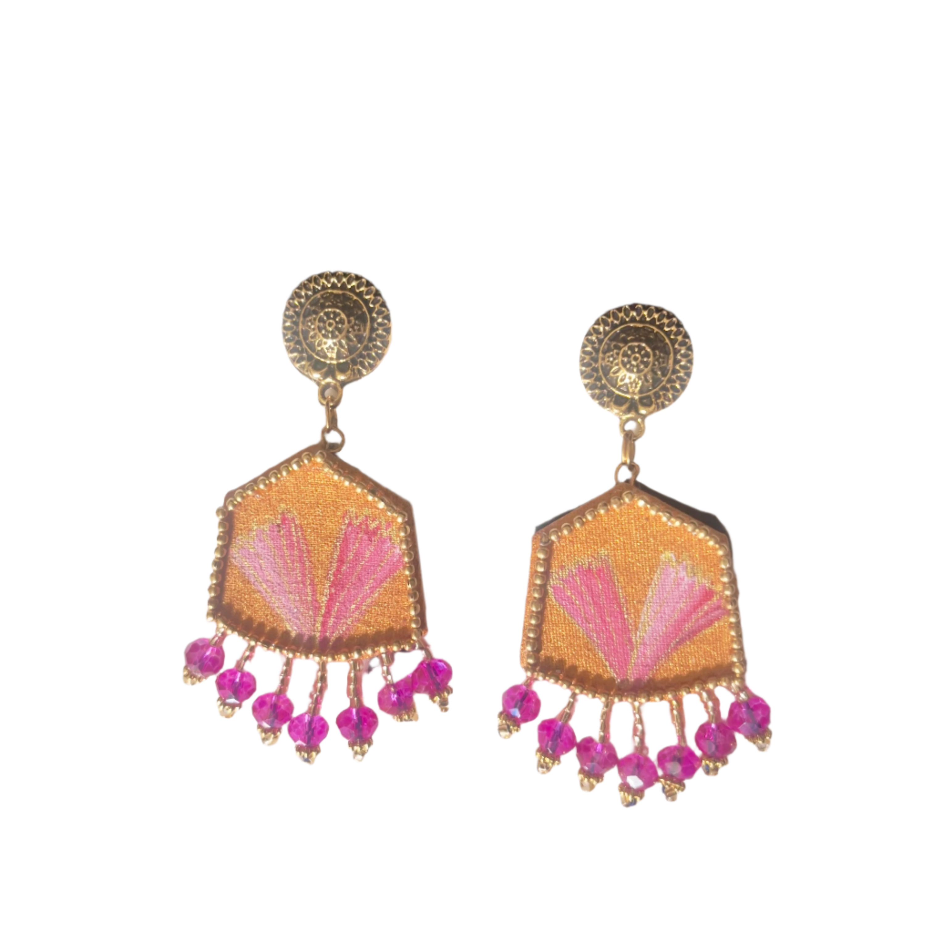 khoj city Candy Handpainted Golden (Earrings)