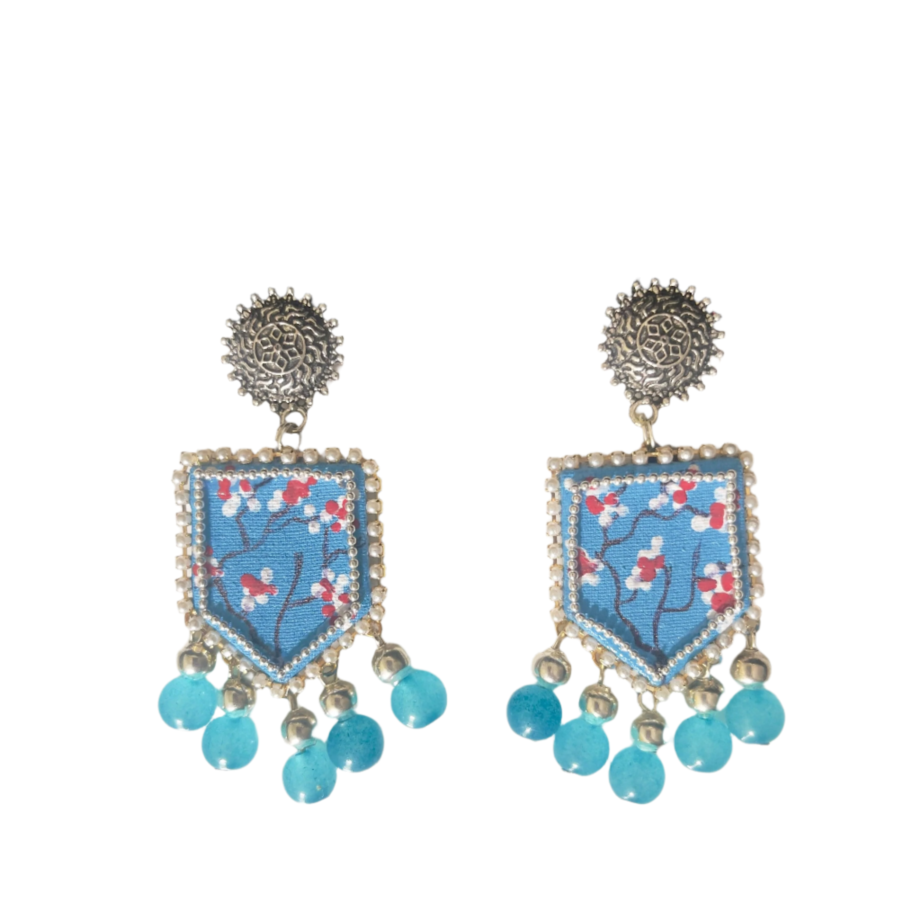 khoj city Cassia Handpainted Blue (Earrings)