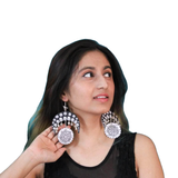 khoj city Chandini Handpainted Black (Earrings)