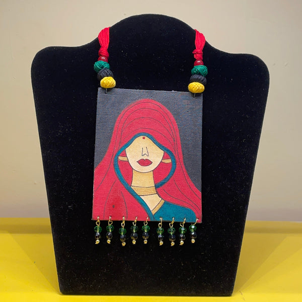 khoj city Classic Ghunghat Handpainted Red (Necklace)