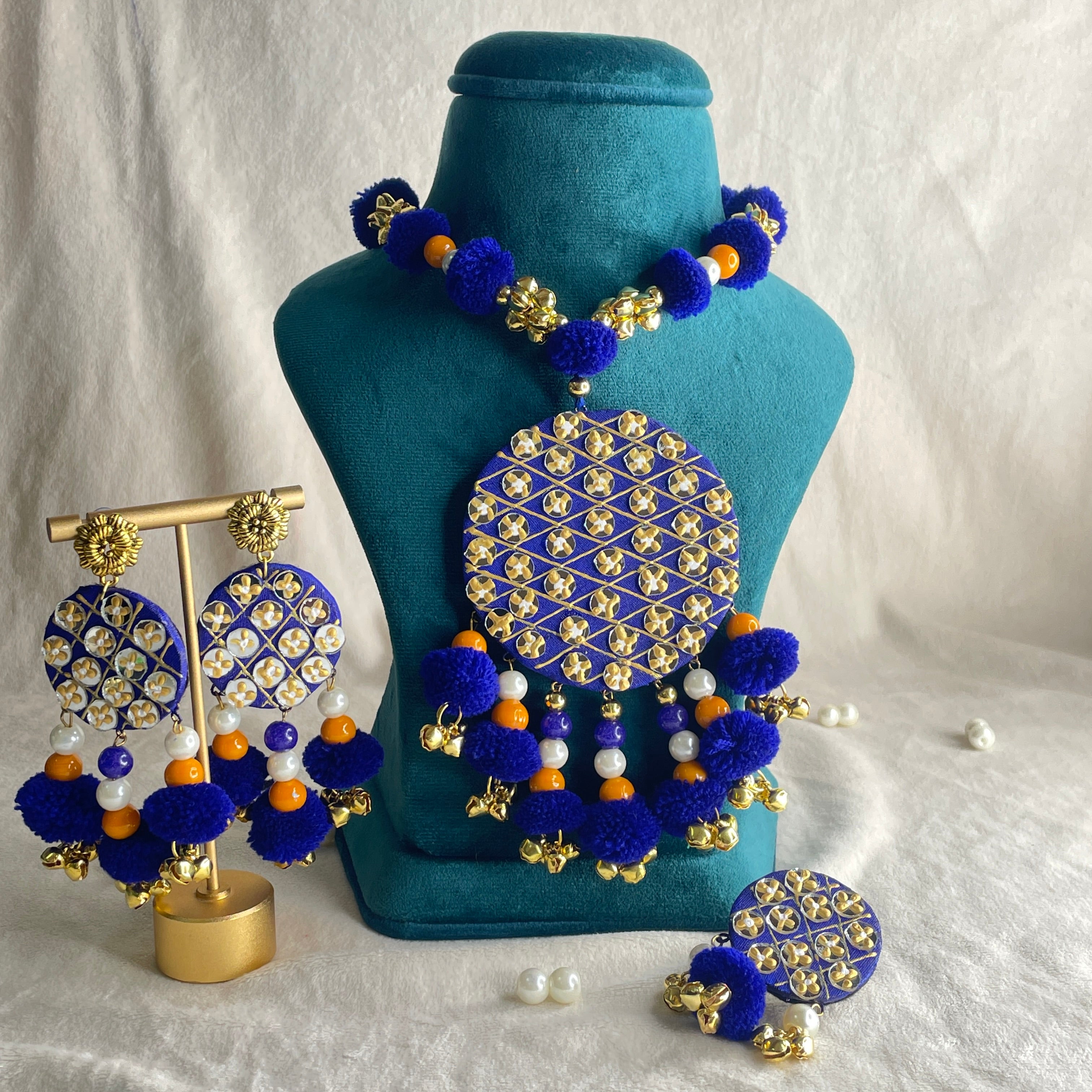 khoj city Classic Multi Color Handmade (Necklace) Shaadi set -012