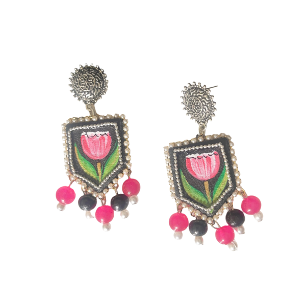 khoj city Corsen Handpainted Black (Earrings)