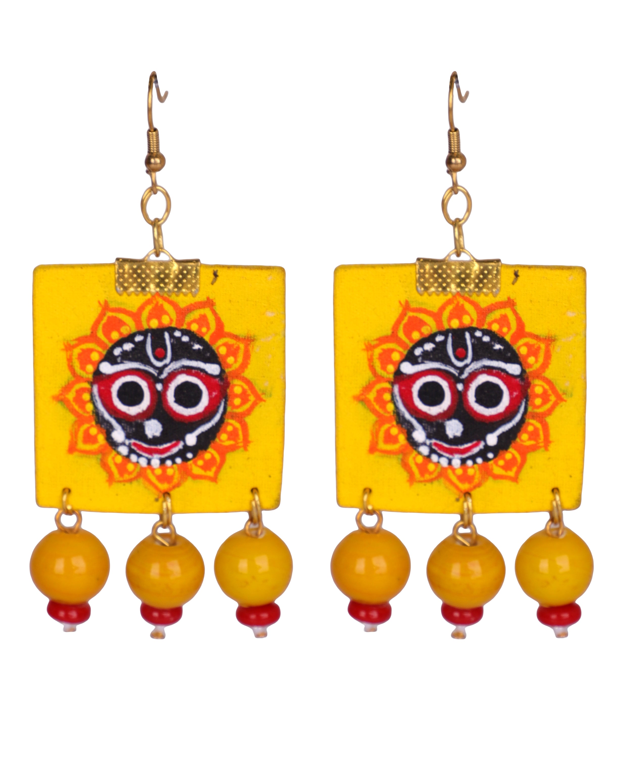 khoj city Deva Puri Jagannath Traditional Multi Color Hand Painted Drop (Earrings) HP-ER-159