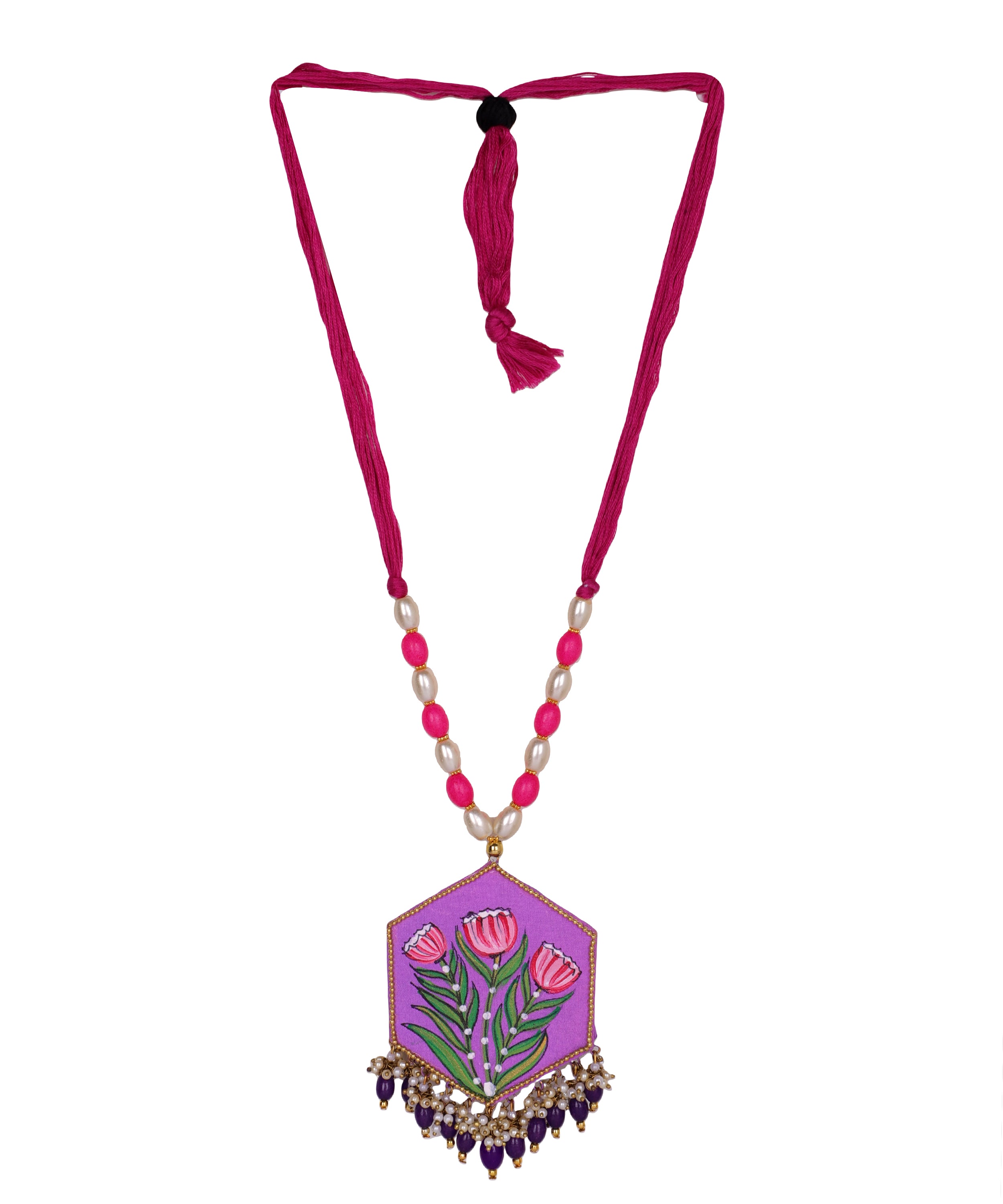 khoj city Dianthus Classic Multi Color Hand Painted (Necklace) HP-NP-034