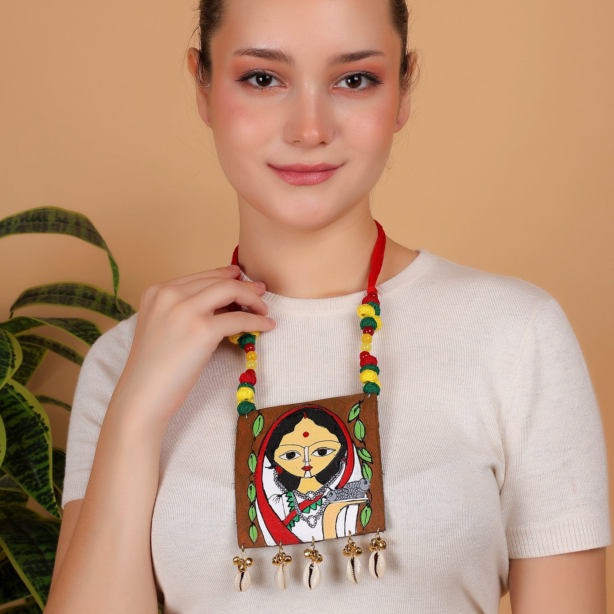 khoj city Eclectic Classic Multi Color Hand Painted (Necklace) HP-NP-037