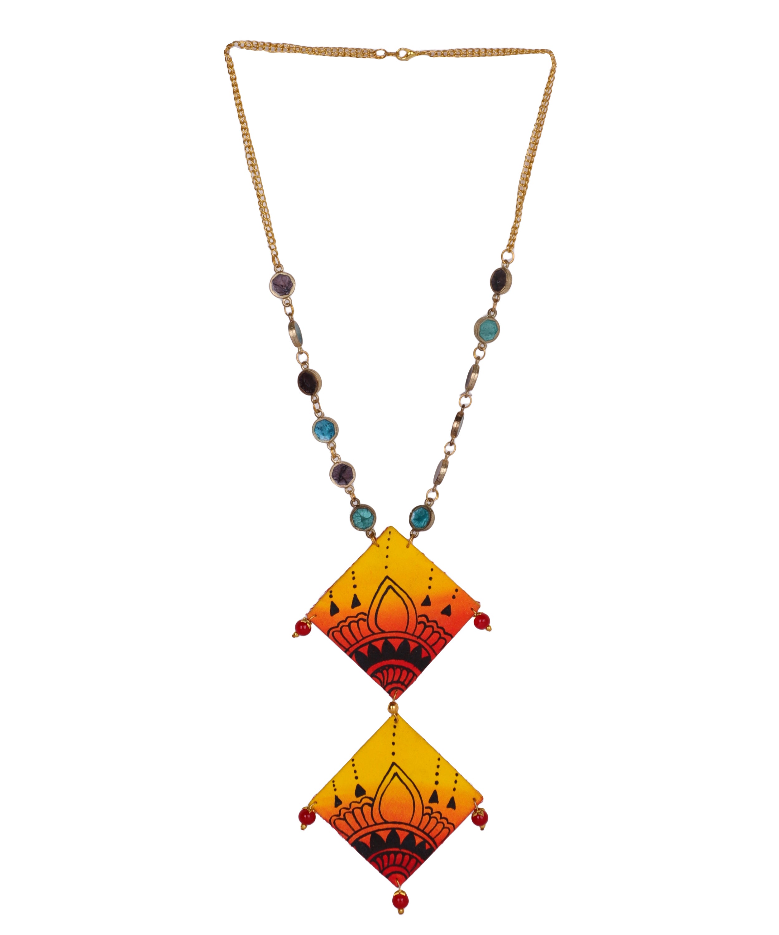 khoj city Ela Classic Multi Color Hand Painted (Necklace) HP-NP-038