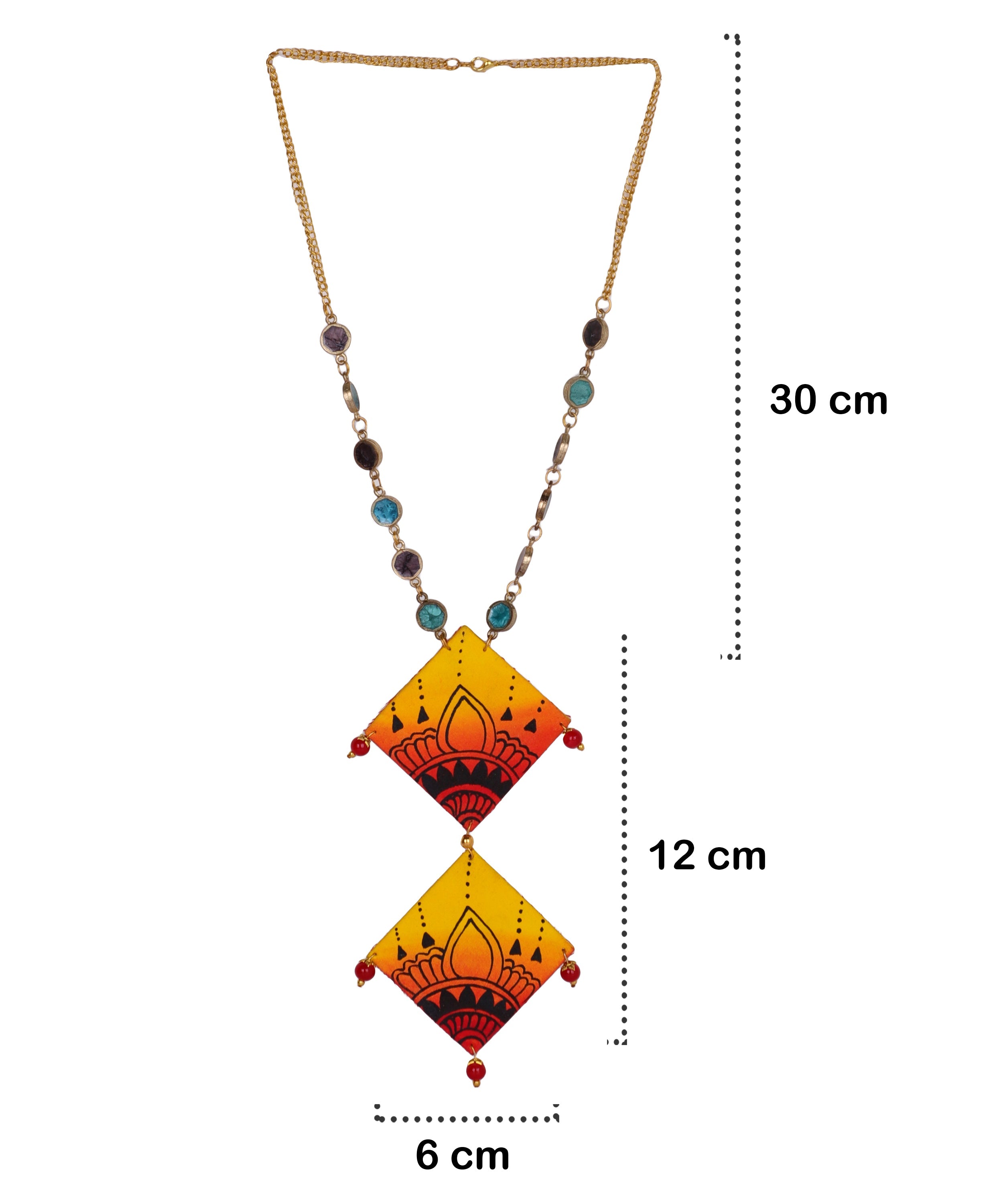 khoj city Ela Classic Multi Color Hand Painted (Necklace) HP-NP-038