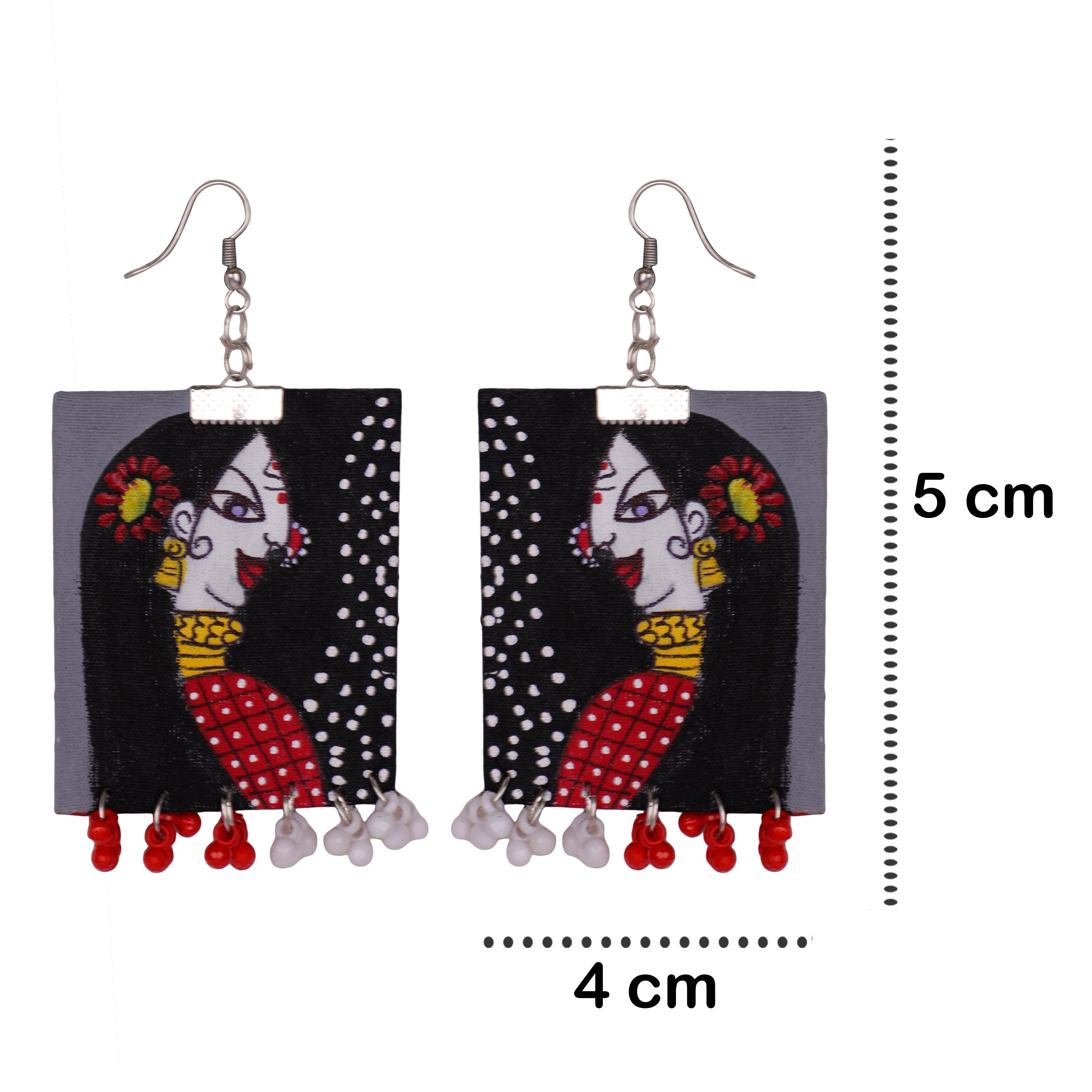 khoj city Freya Modern Multi Color Hand Painted Drop (Earrings) HP-ER-063