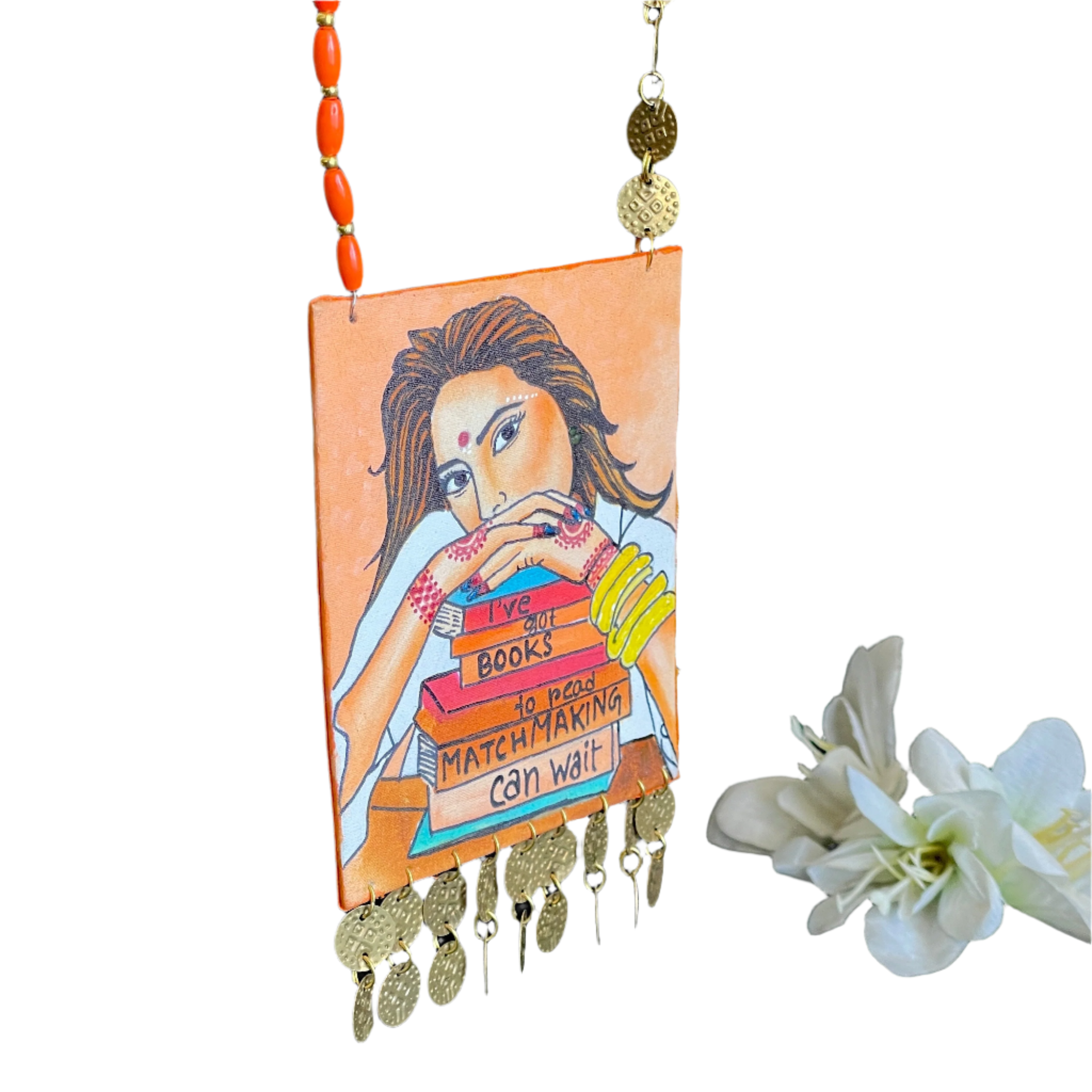 khoj city Geeky Urban Naari Bohemian Multi Color Hand Painted (Necklace) HP-NP-105