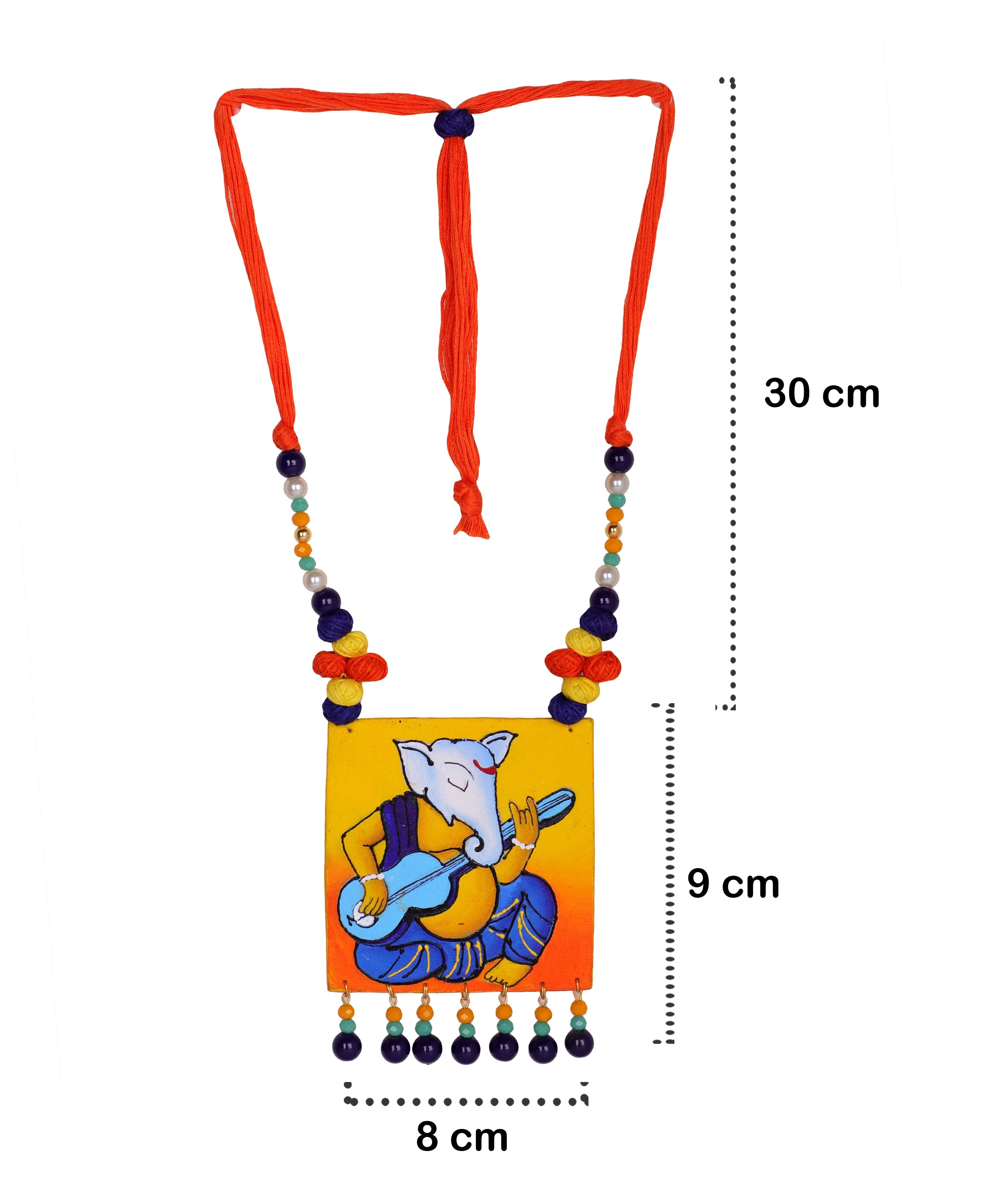 khoj city Geet Mumbai cha Ganesha Traditional Multi Color Hand Painted (Necklace) HP-NP-145