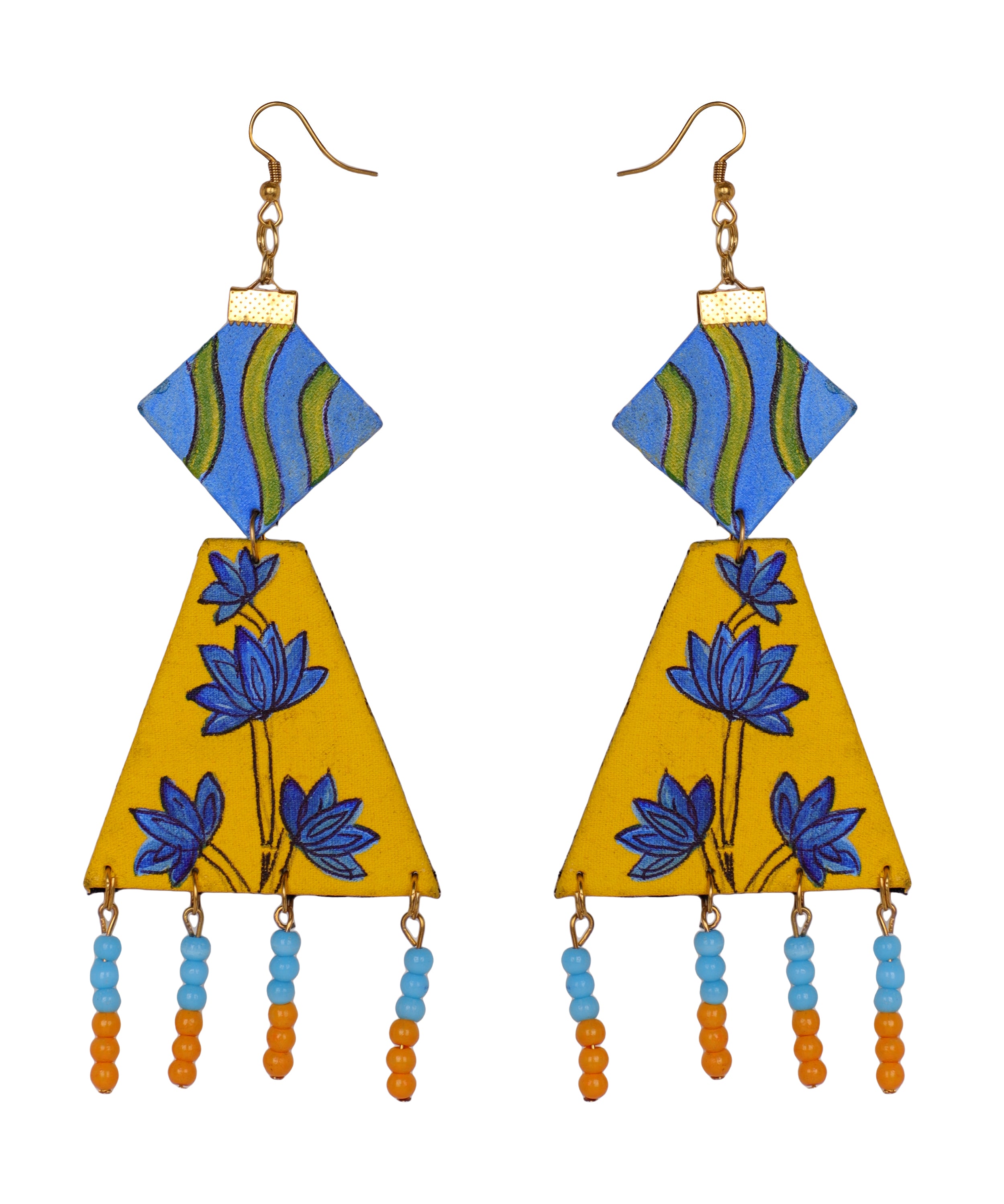 khoj city Hana Traditional Multi Color Hand Painted Drop (Earrings) HP-ER-066