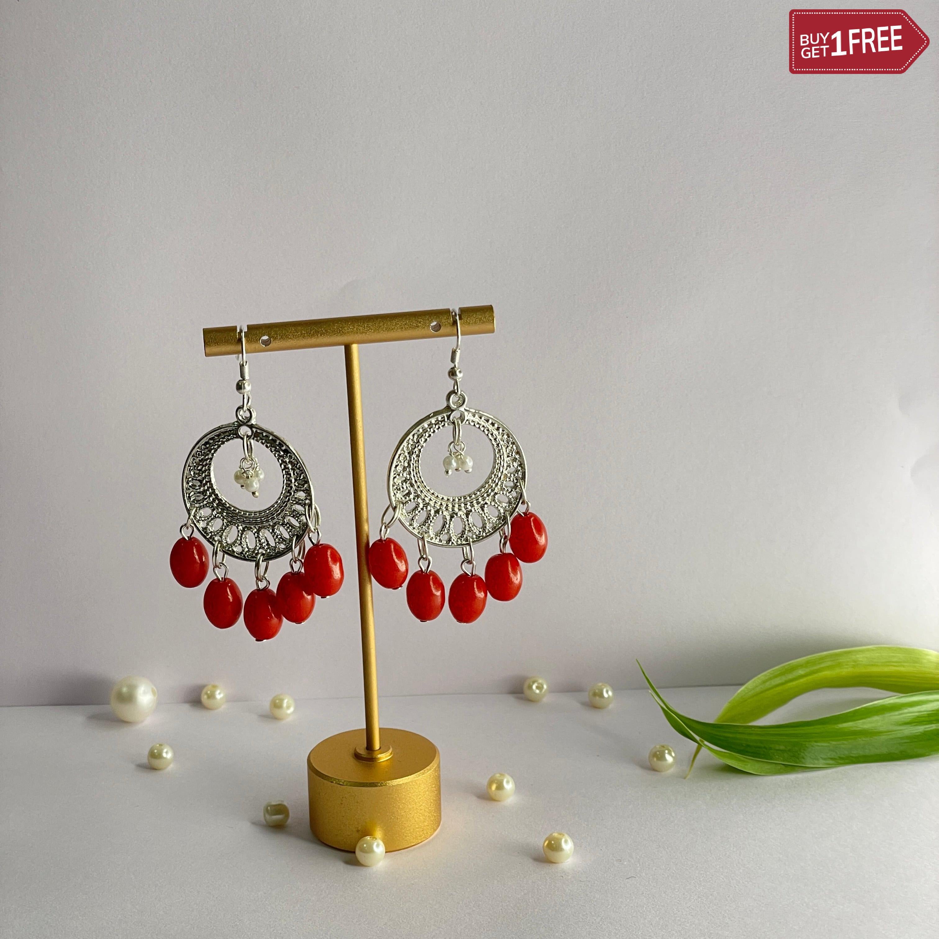 khoj city Handmade Oxidised Charms Jewellery (Earrings) - 002