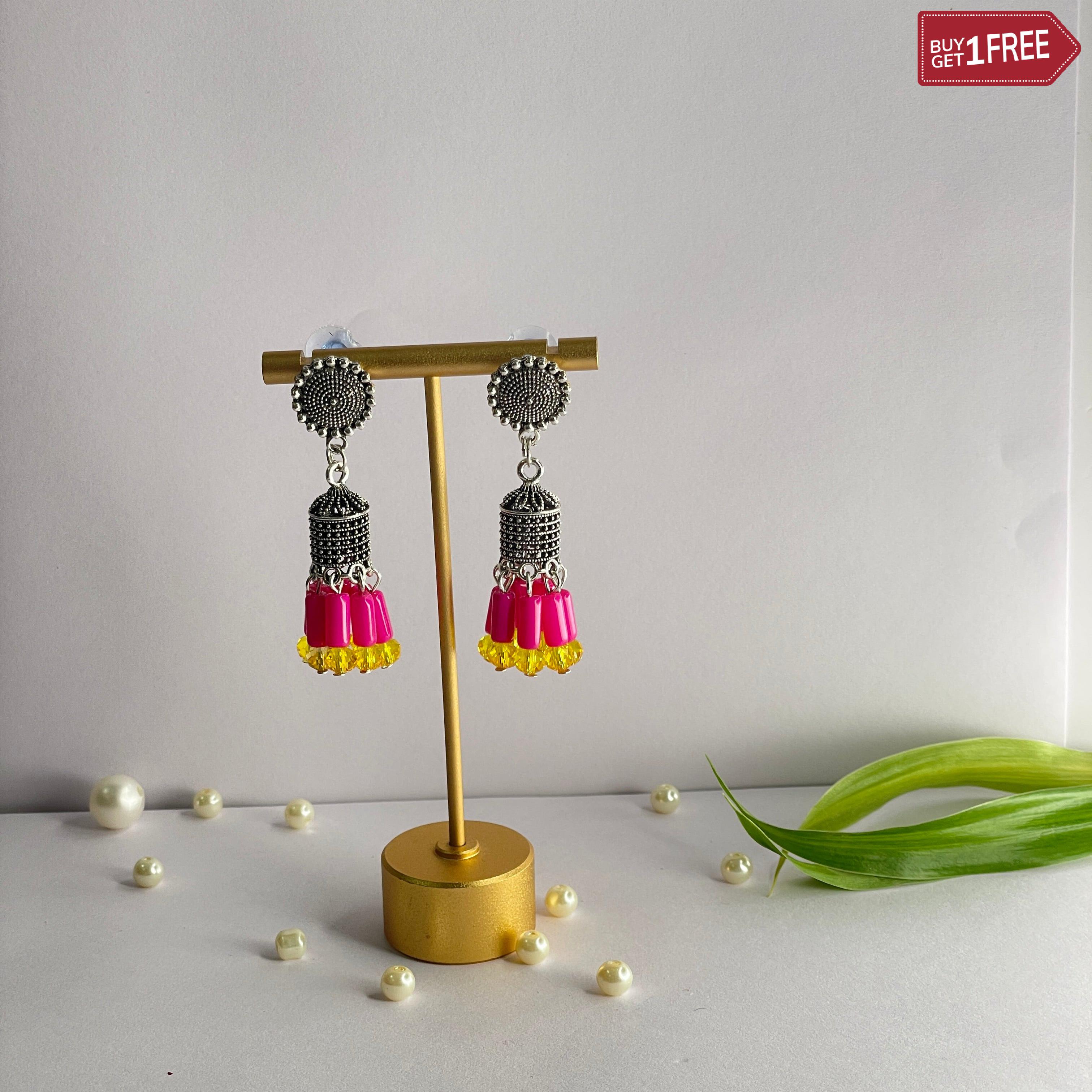 khoj city Handmade Oxidised Charms Jewellery (Earrings) - 005