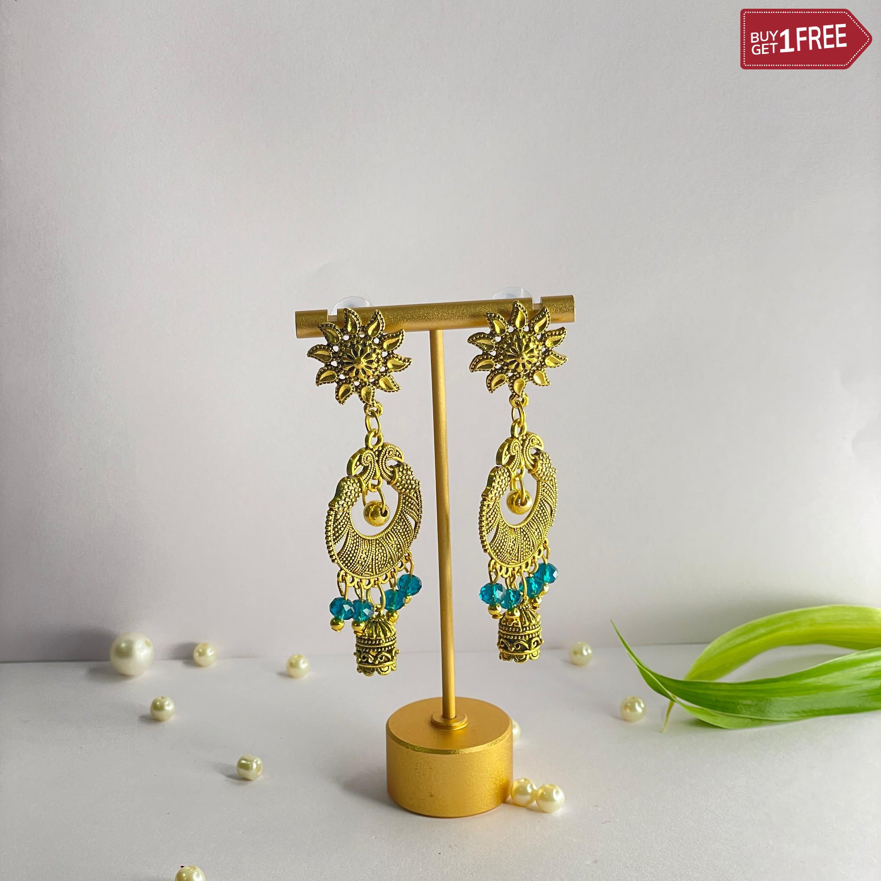 khoj city Handmade Oxidised Charms Jewellery (Earrings) - 009