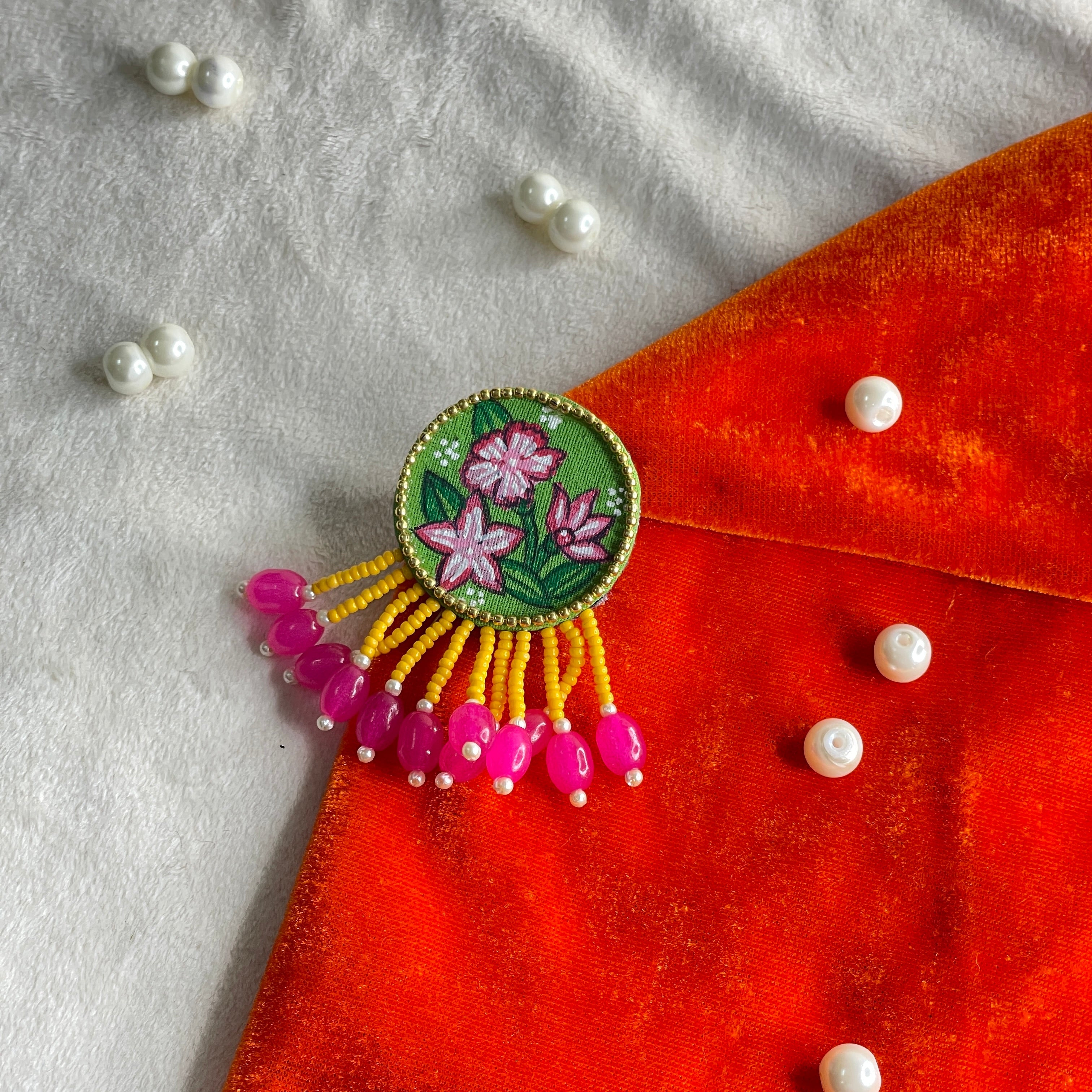 khoj city Handpainted Jewellery (Brooch ) code - 043