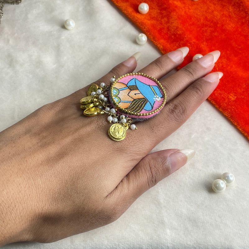 khoj city Handpainted Jewellery (Ring) Code - 006